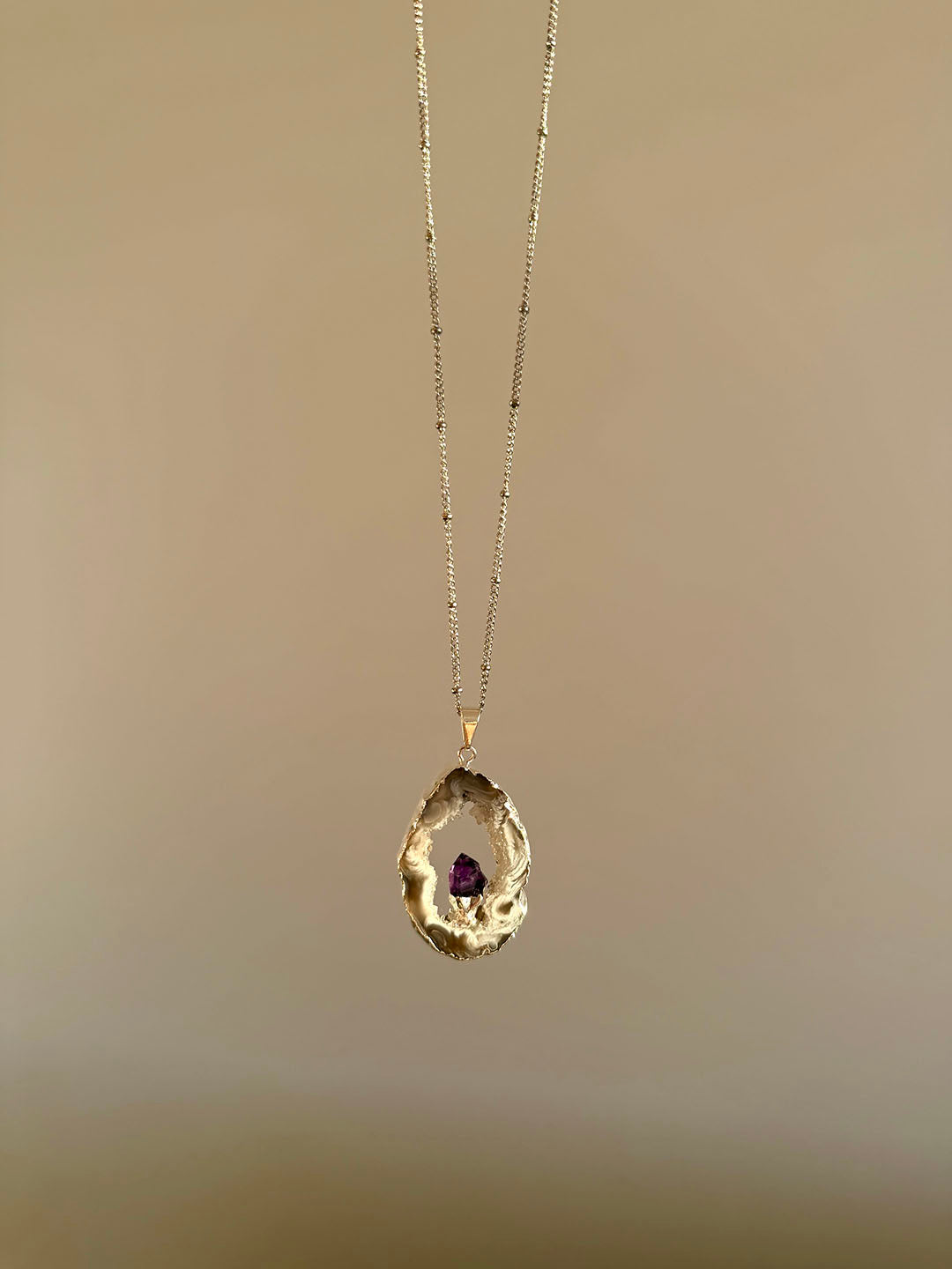 Inner Crystal Necklace – Agate & Amethyst | Calm & Intuition