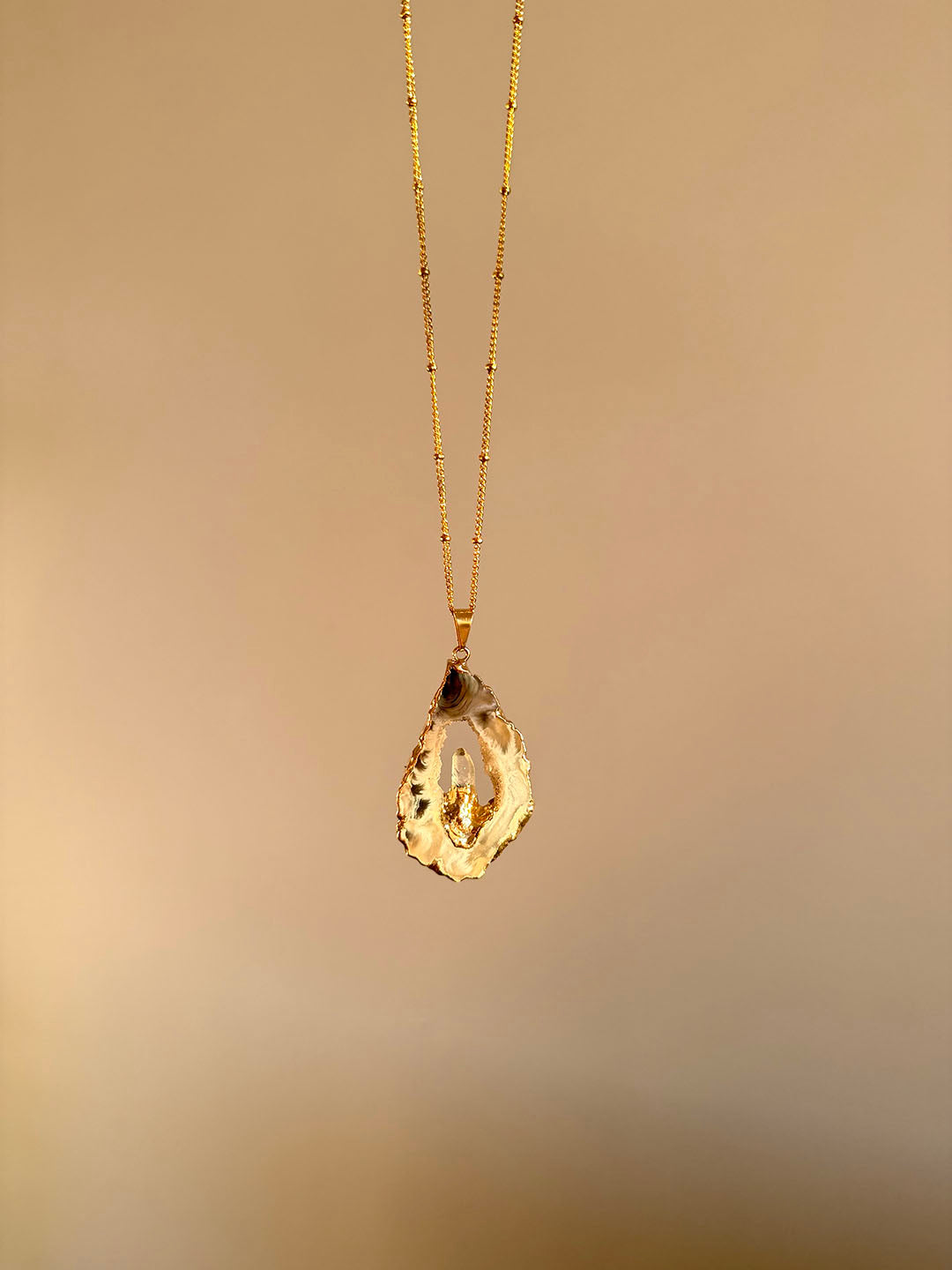 Inner Crystal Necklace – Agate & Clear Quartz | Clarity & Balance