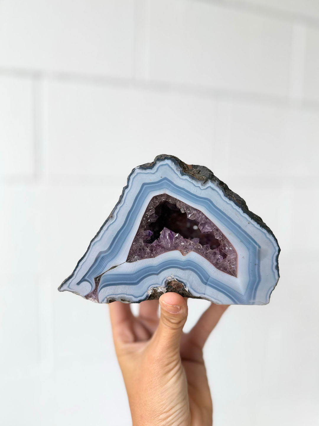 Amethyst with Agate Geode