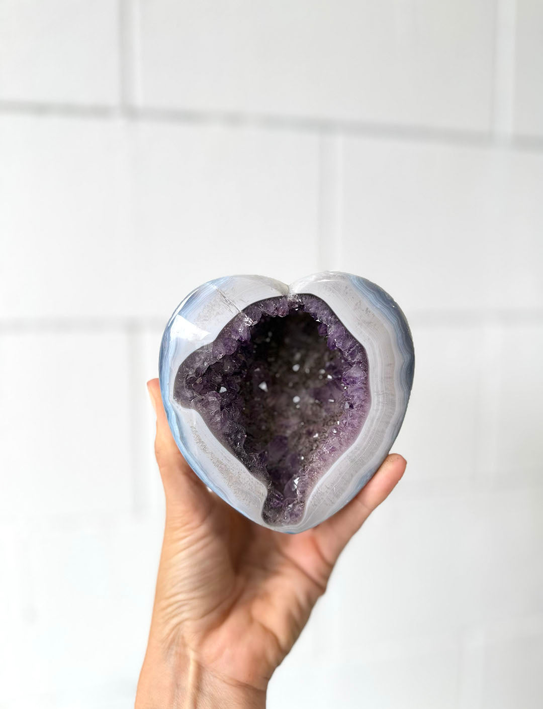 Amethyst with Agate Geode on Stand