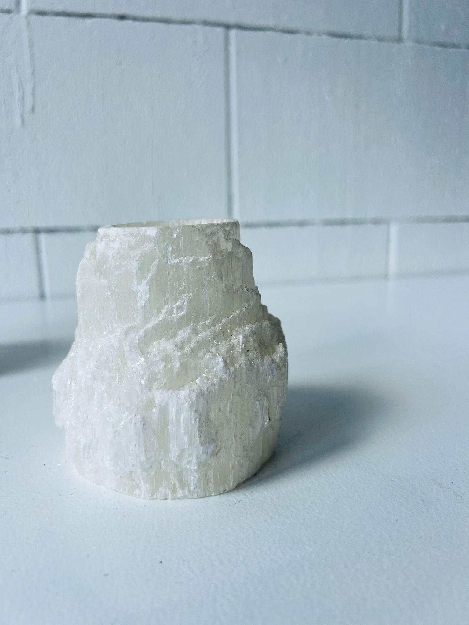 Selenite Candle Holder