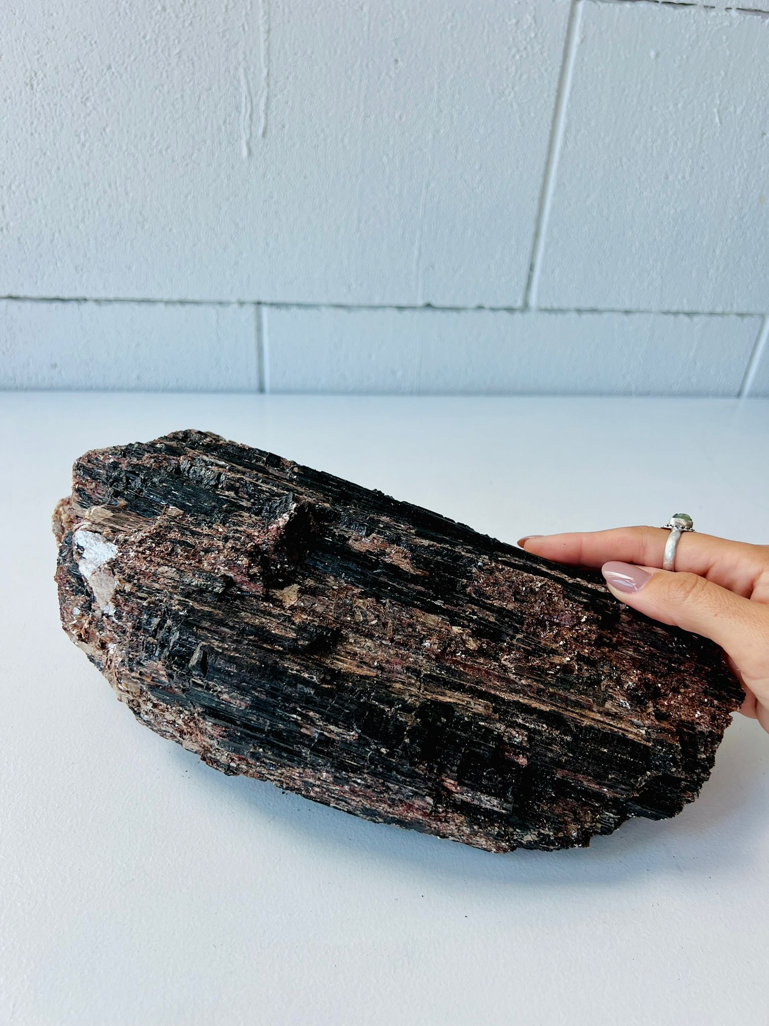 Large Black Tourmaline with Mica