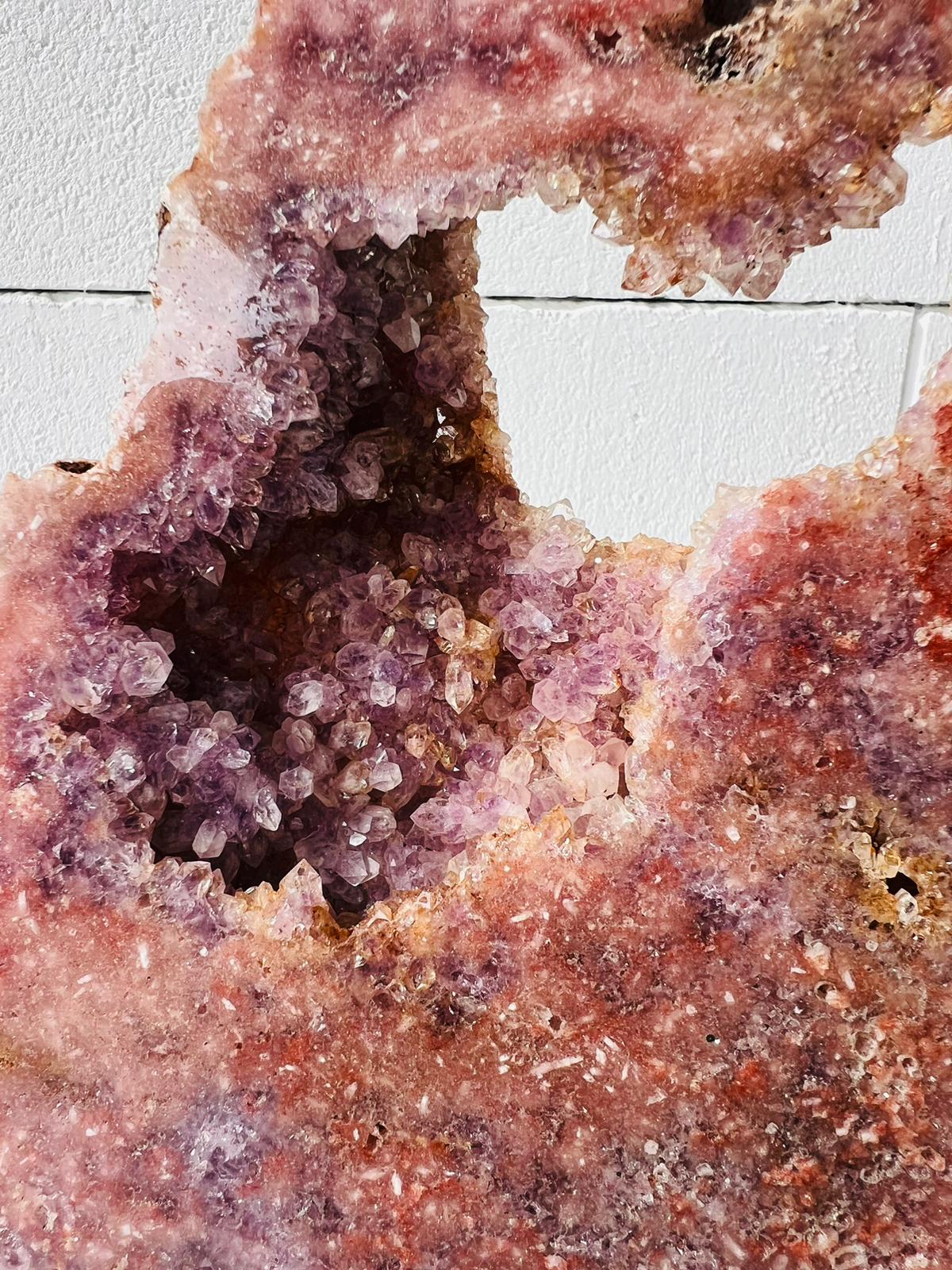 Pink with Purple Amethyst on Stand