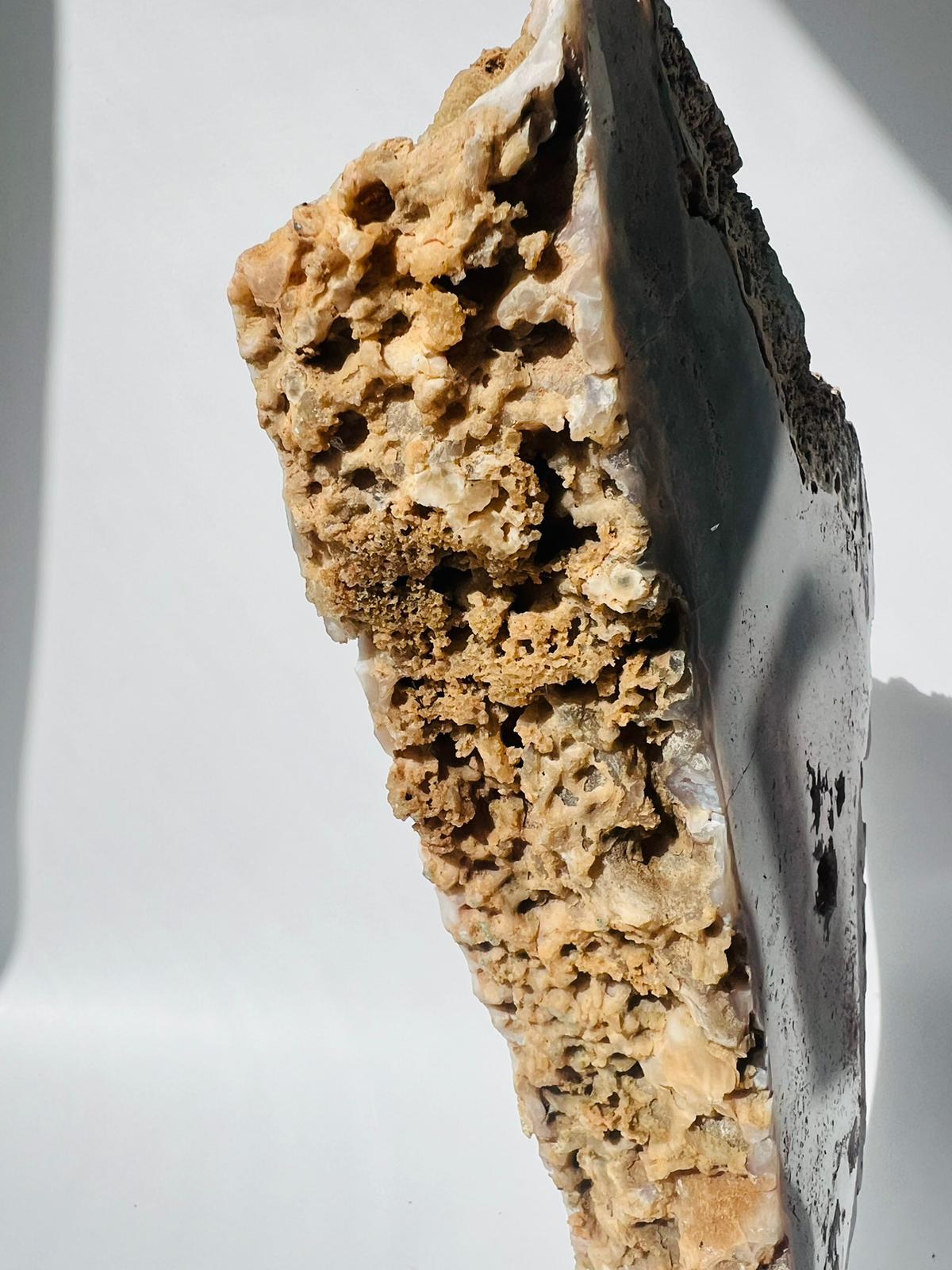 Pink Amethyst with Calcite on Stand