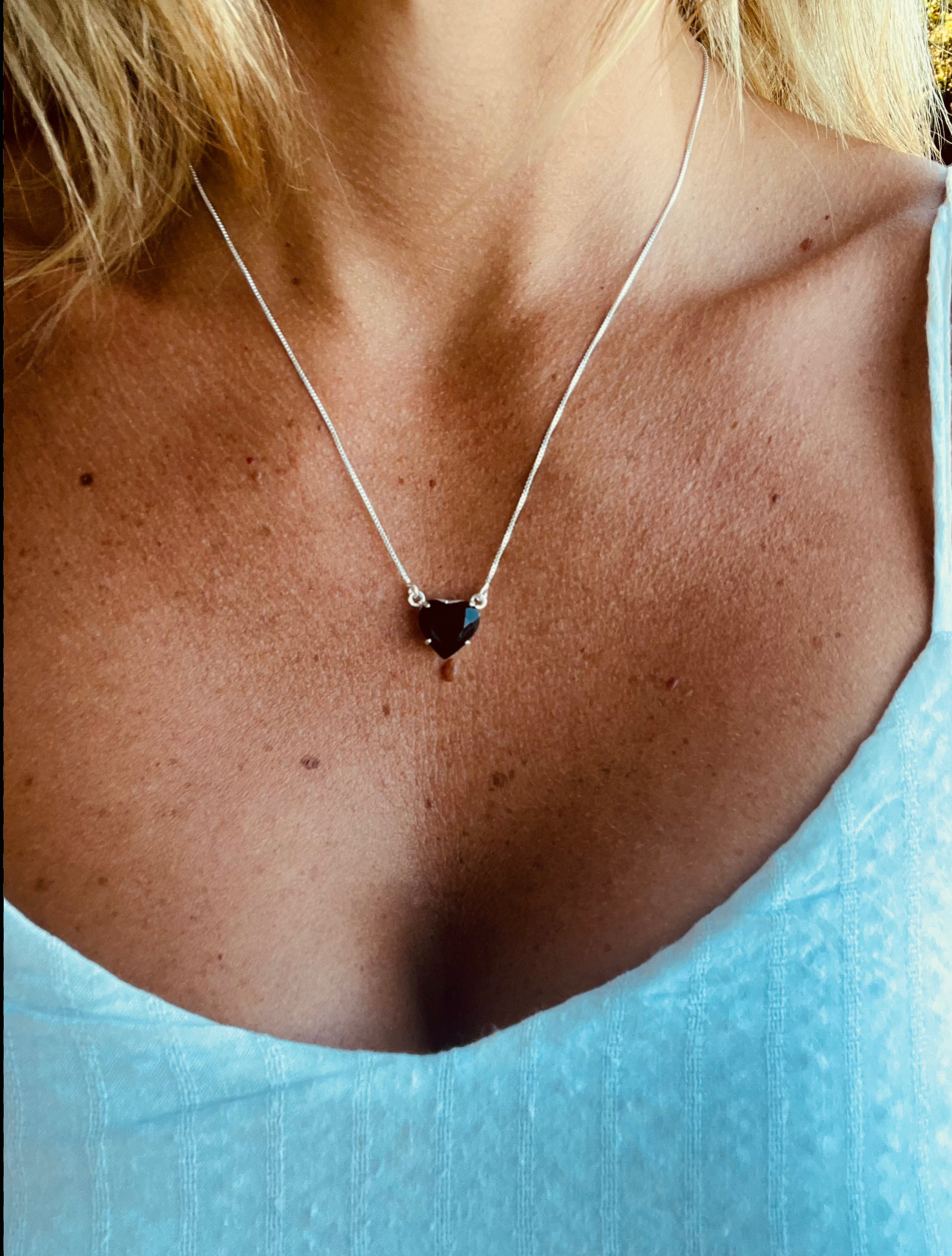 Black Obsidian Heart Necklace