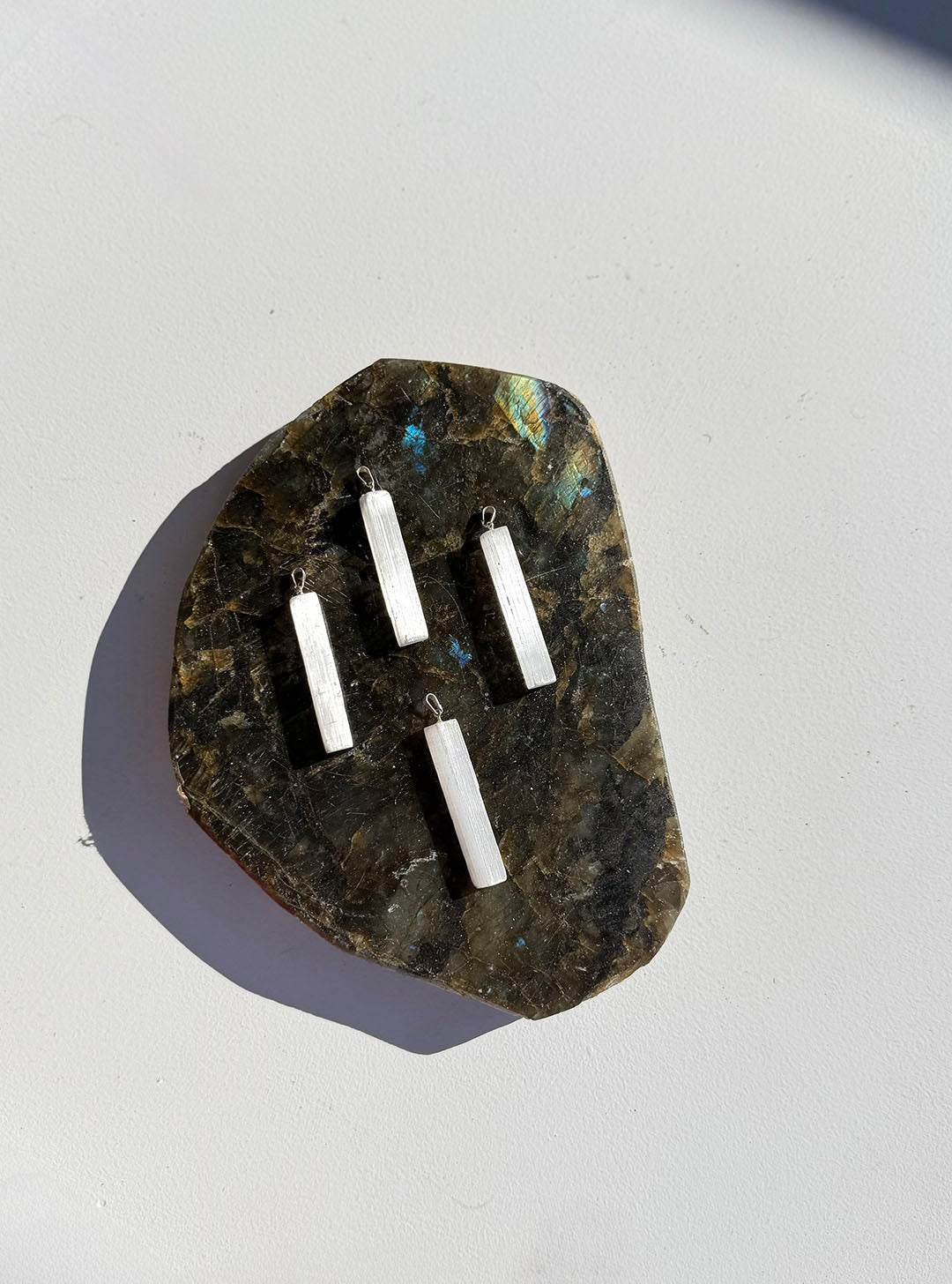 Selenite pendant, approx. 6 cm