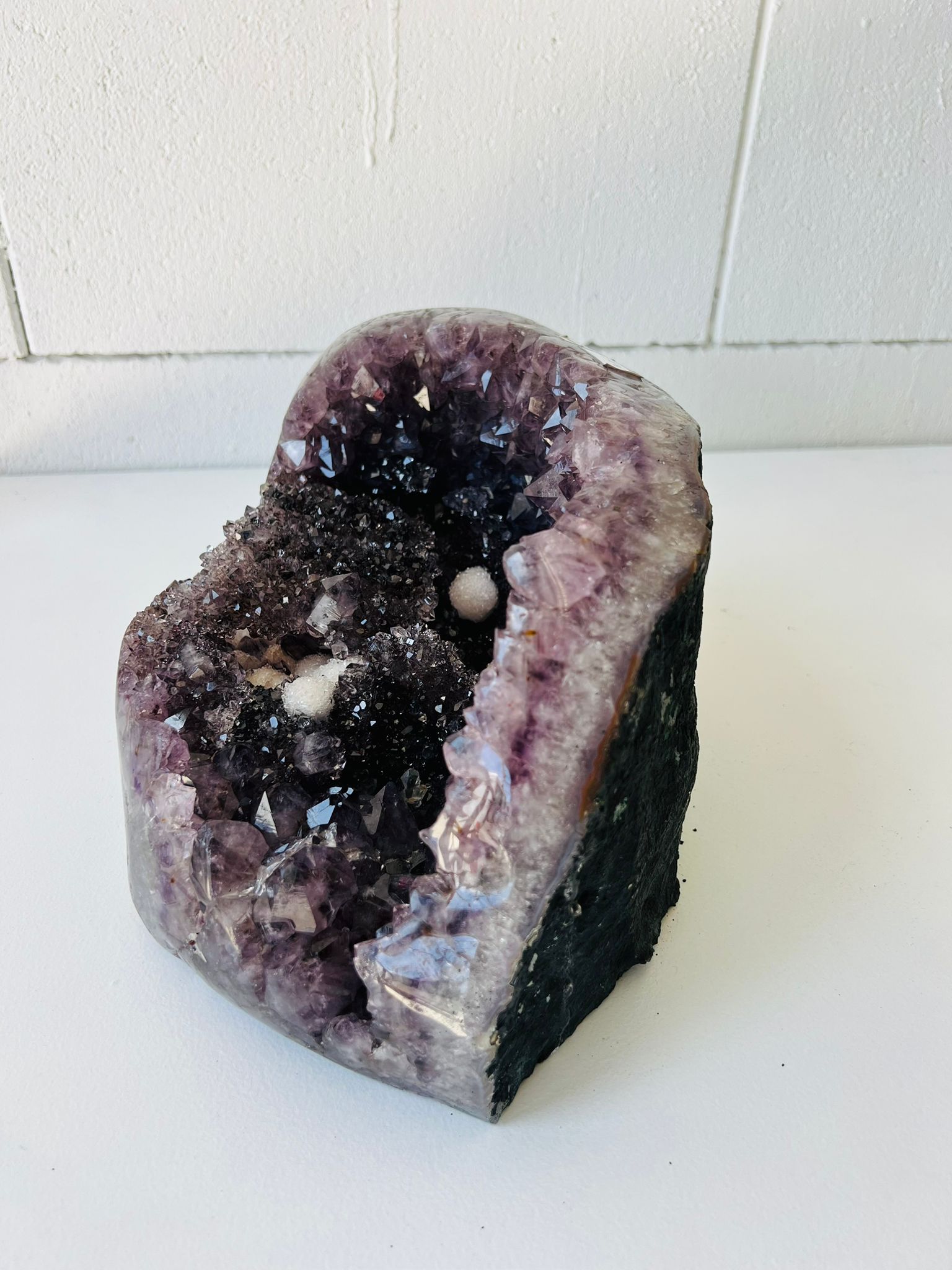 Amethyst with Calcite Geode