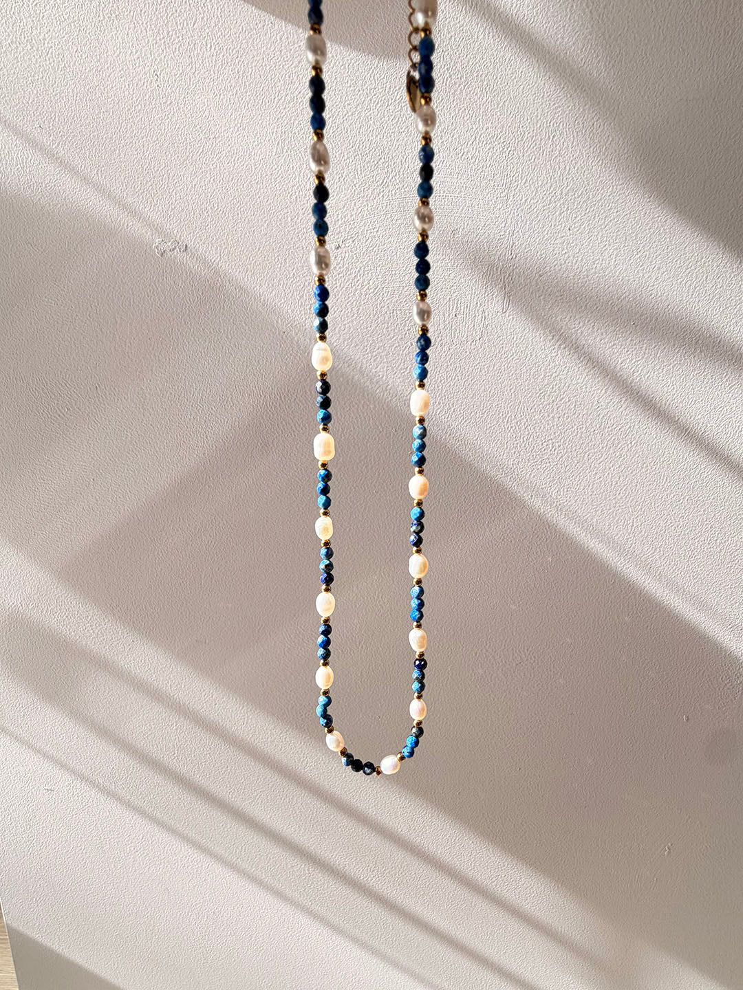 Isla Pearl Waterproof Necklace – Lapis Lazuli