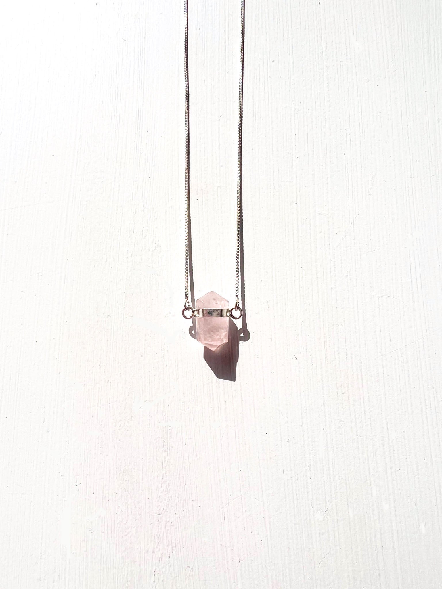 Rose Quartz Point Necklace
