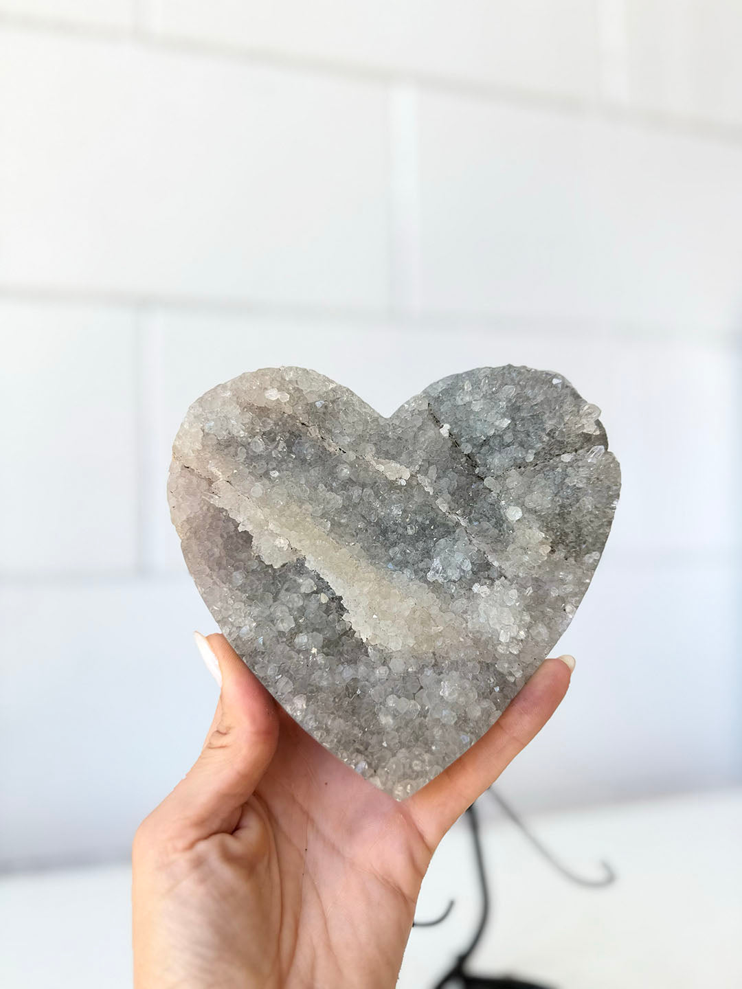 Grey Amethyst Heart