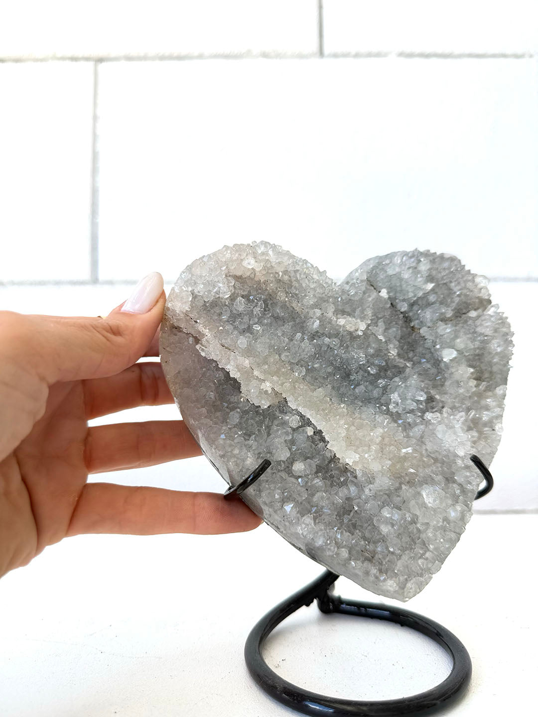 Grey Amethyst Heart