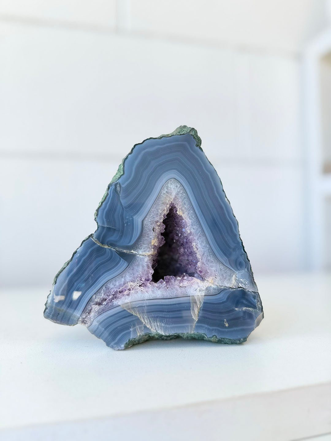 Agate Geode with Amethyst