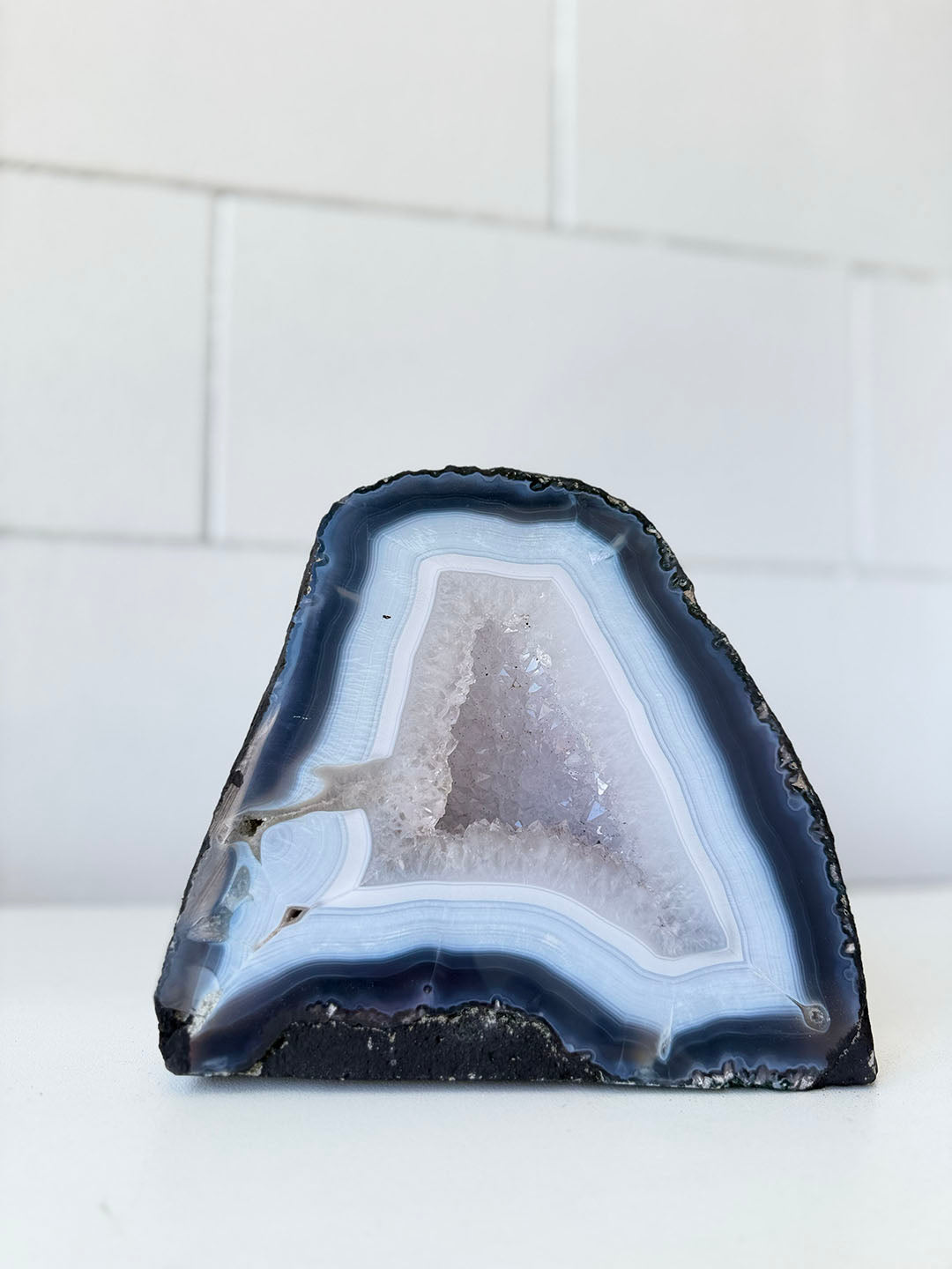 Agate Geode with Amethyst