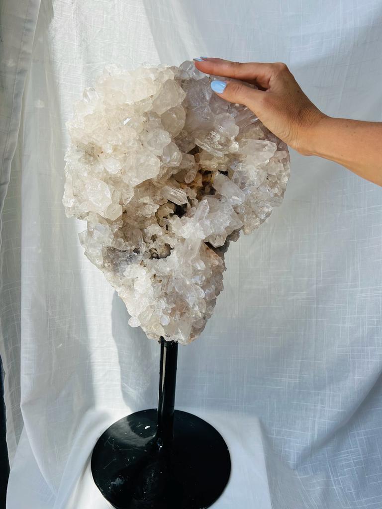 Clear Quartz Cluster on Stand