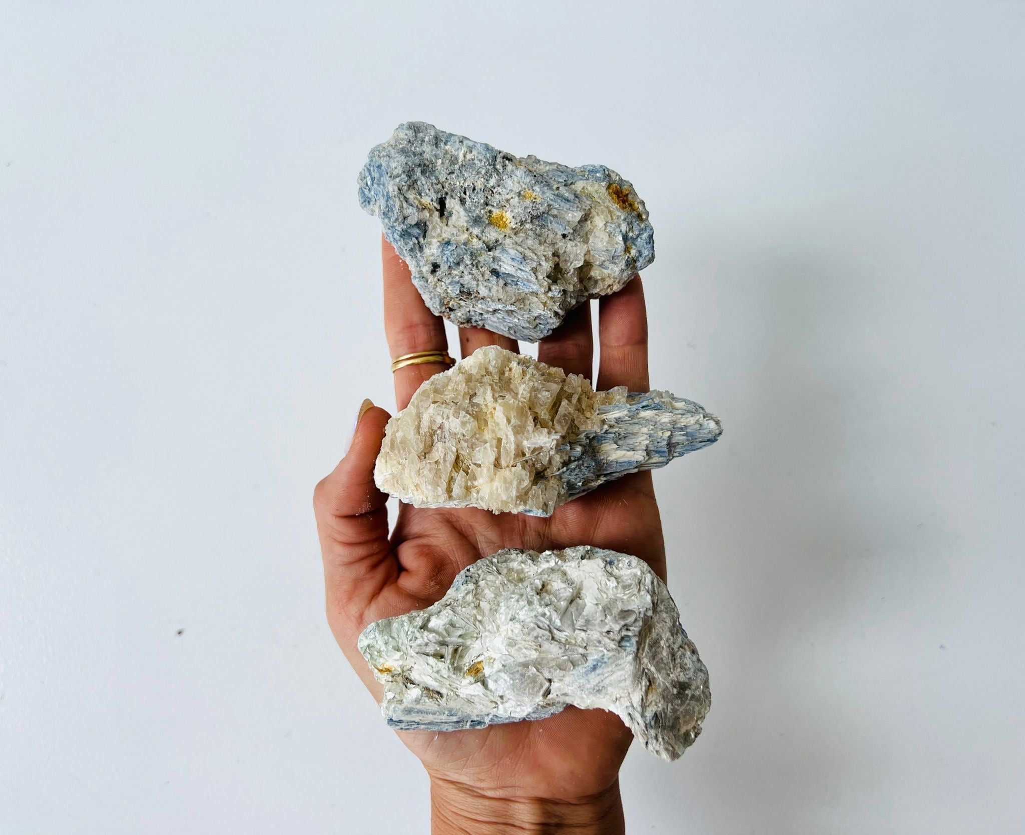 Raw Blue Kyanite with Clear Quartz