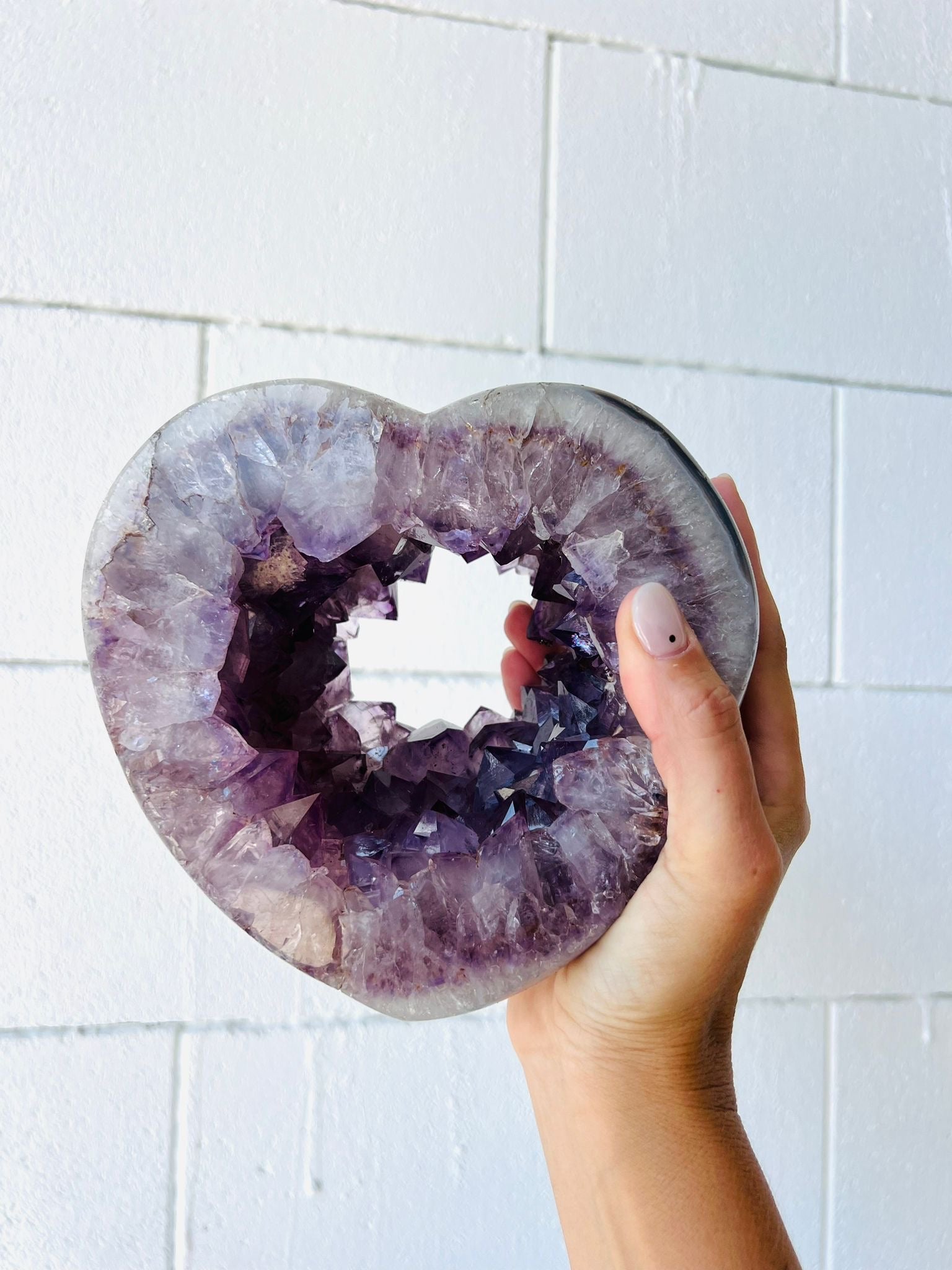 Large Polished Amethyst Heart