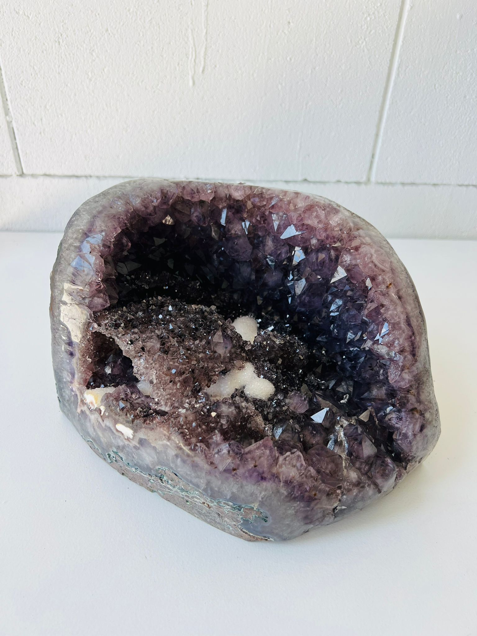 Amethyst with Calcite Geode