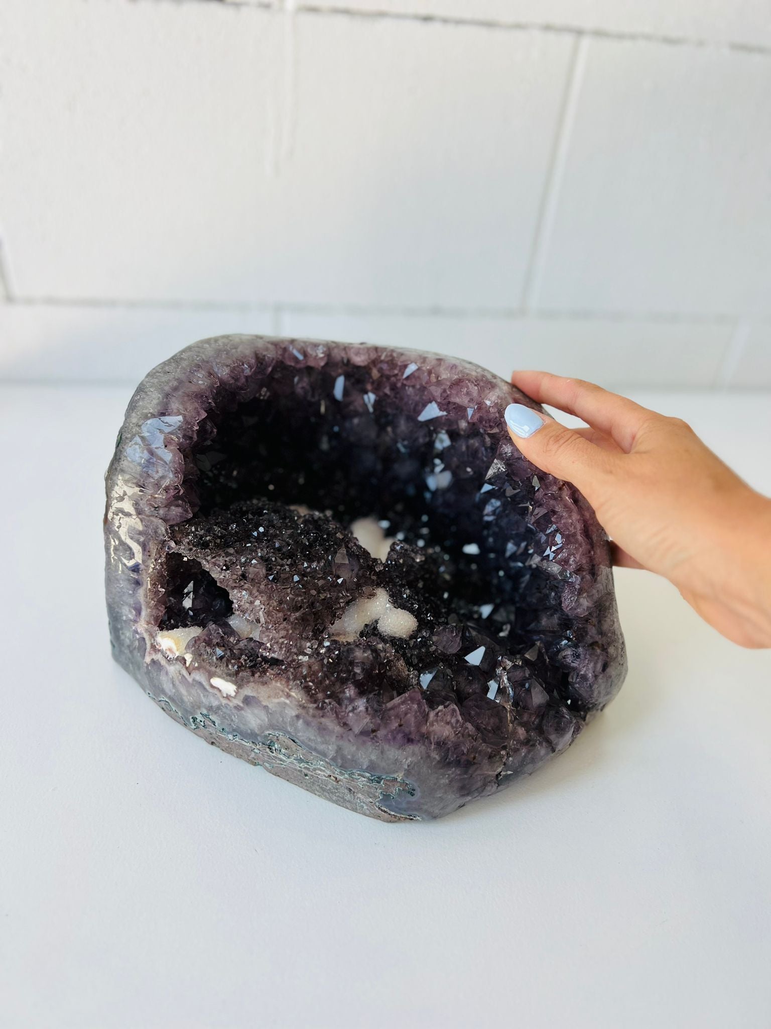 Amethyst with Calcite Geode
