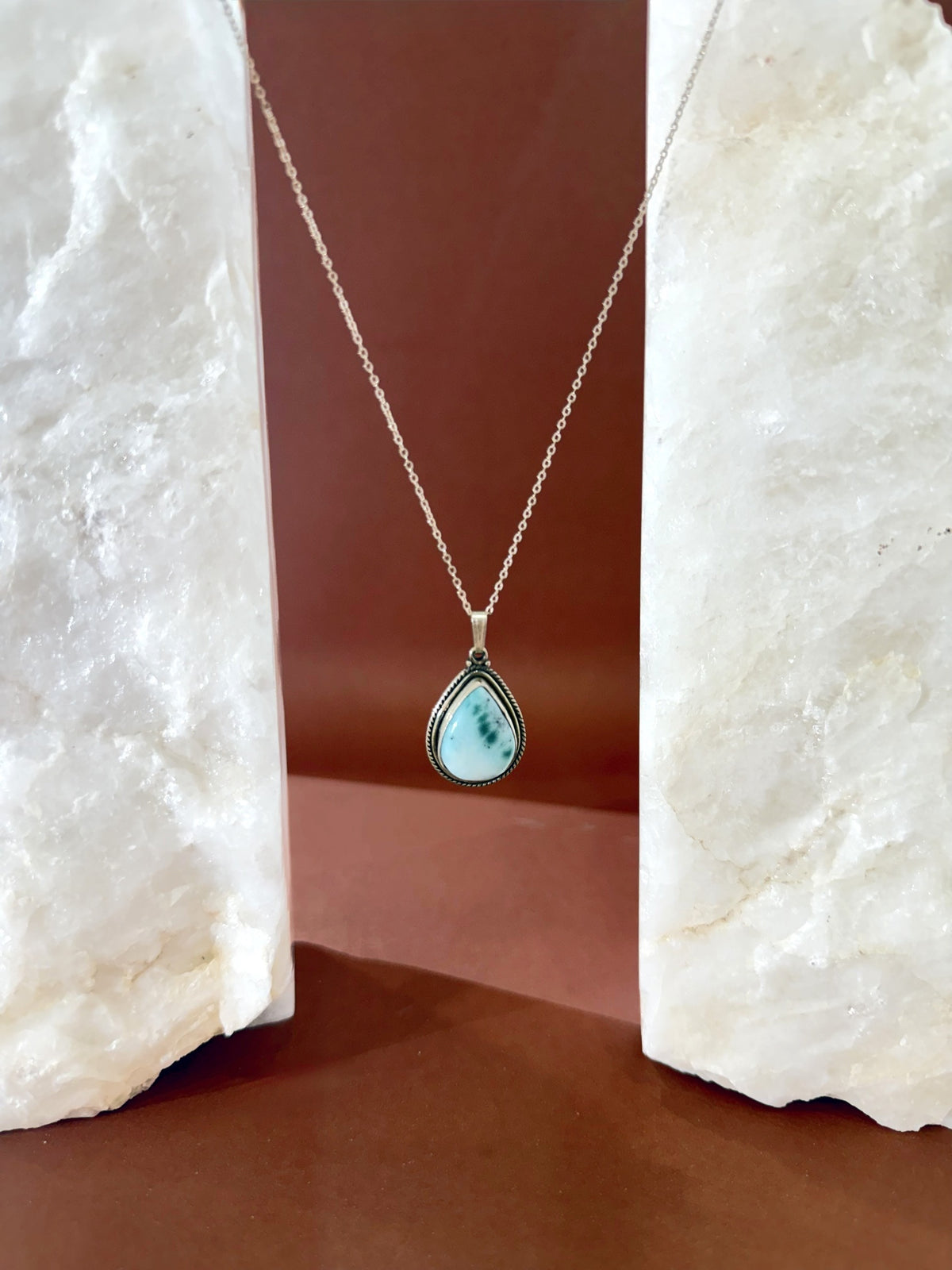 Larimar Necklace - Sterling Silver
