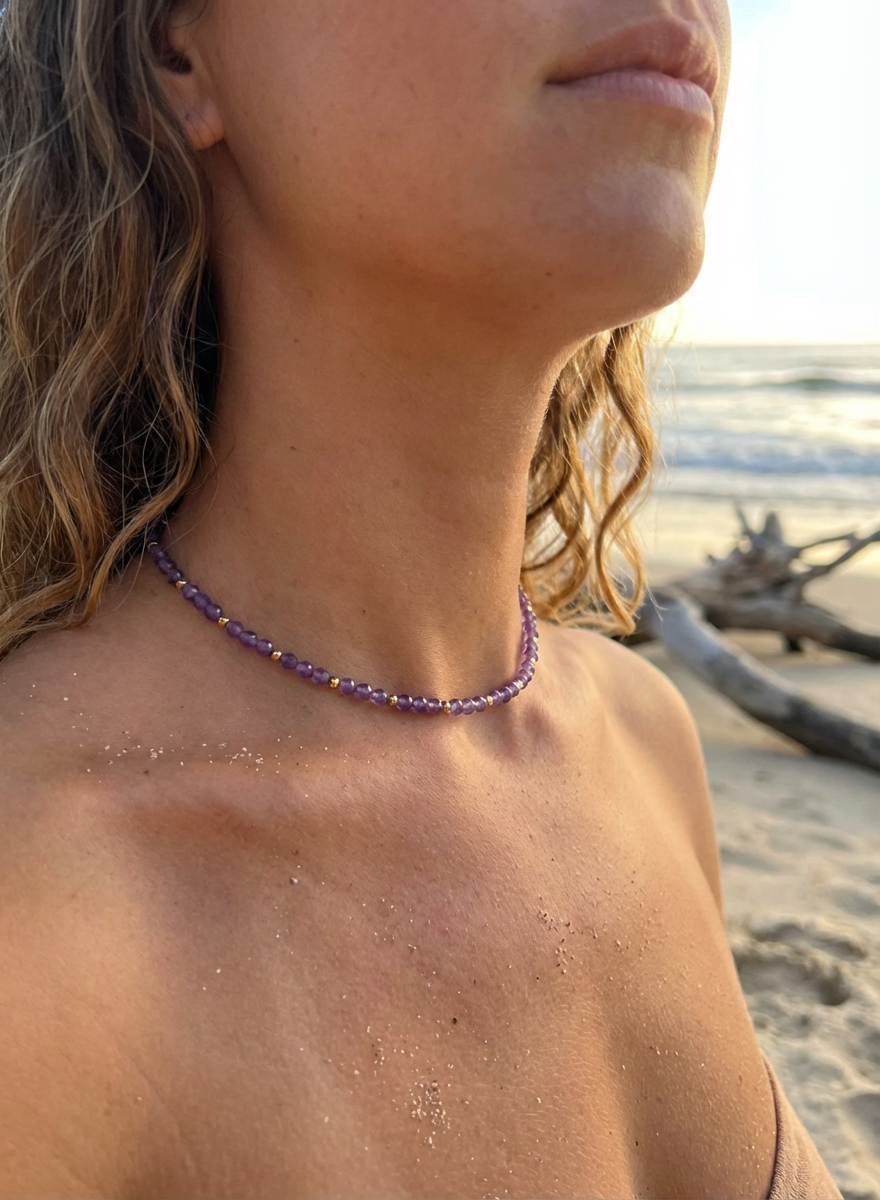 Amethyst Waterproof Necklace — For calm energy.