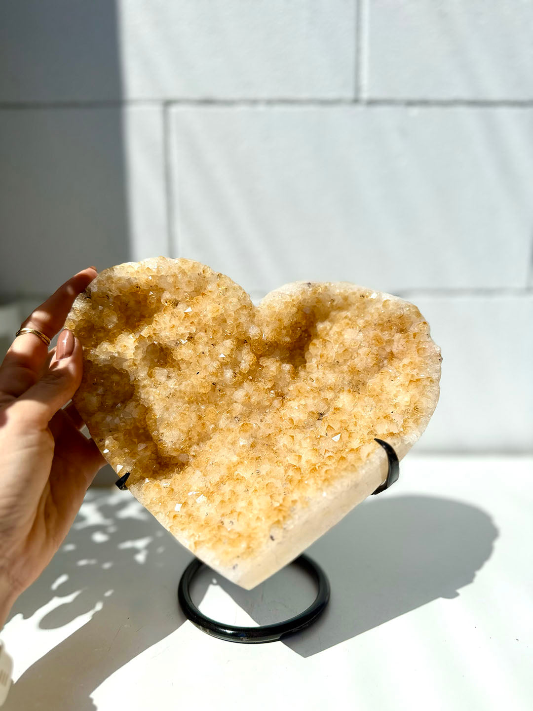 Large Citrine Heart on Stand