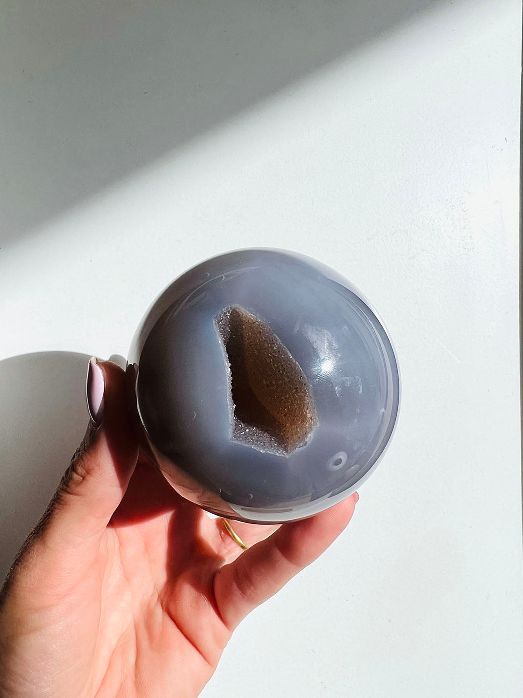 Natural Blue Agate Sphere