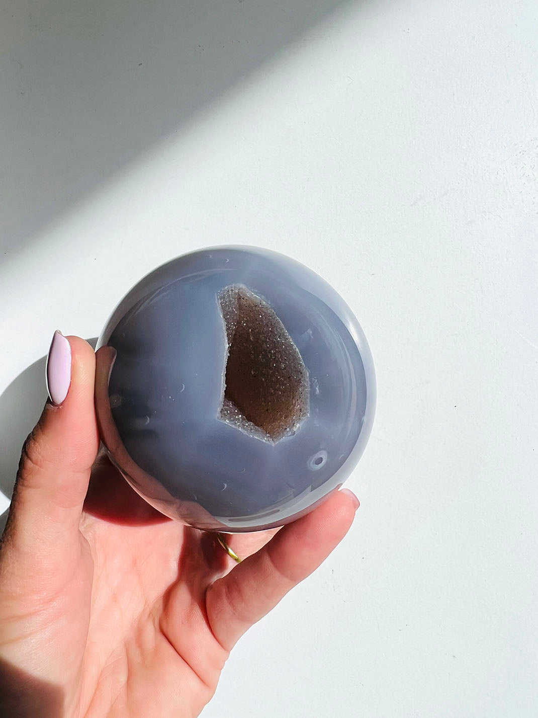 Natural Blue Agate Sphere