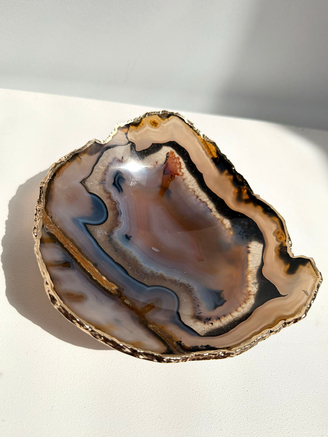 Gold Plated Agate Bowl