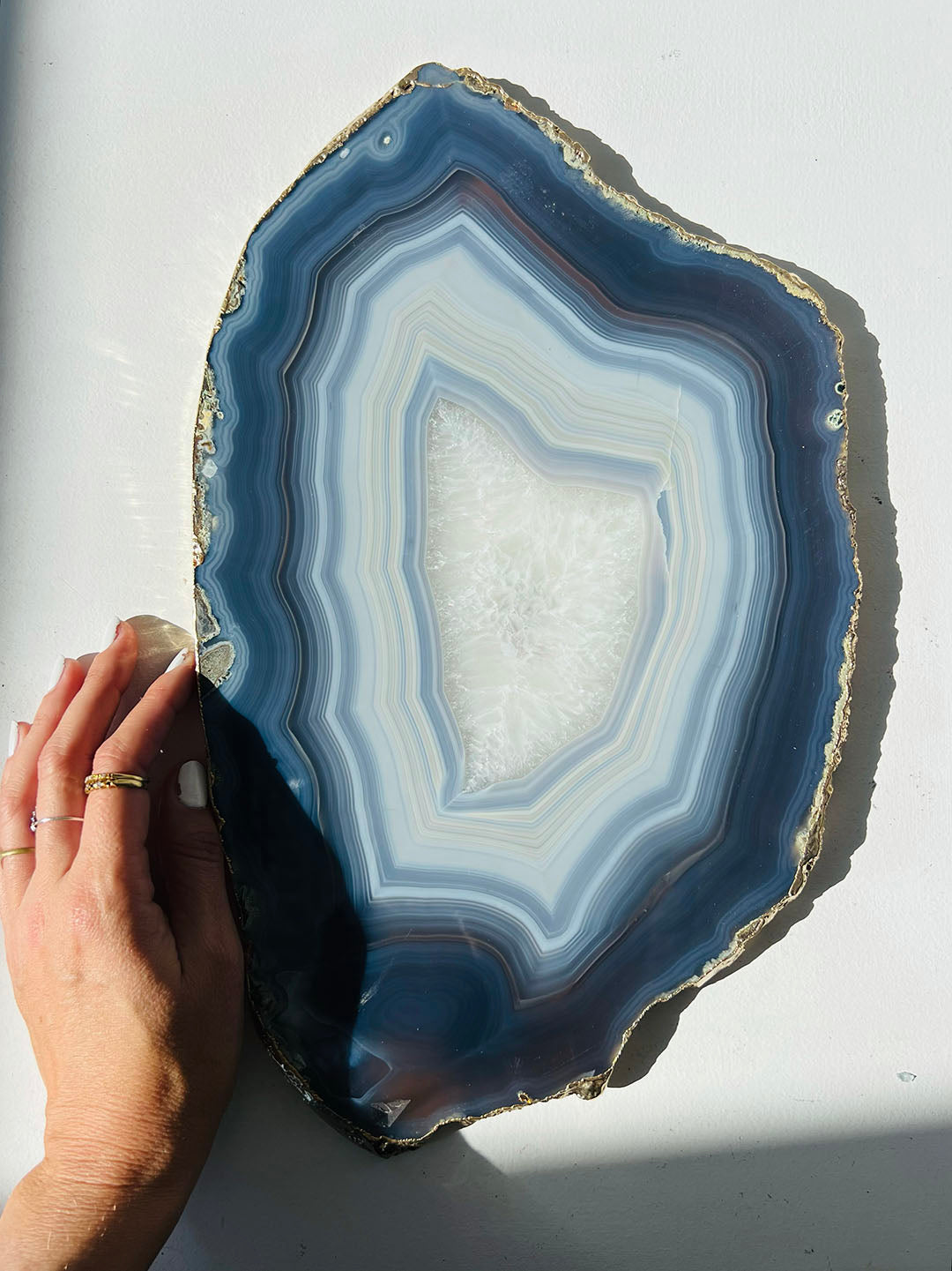 Large Gold Plated Agate Slab