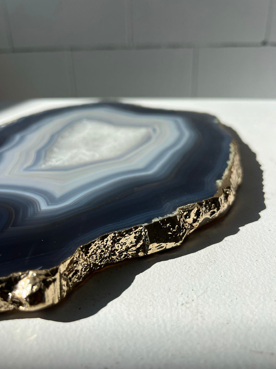 Large Gold Plated Agate Slab