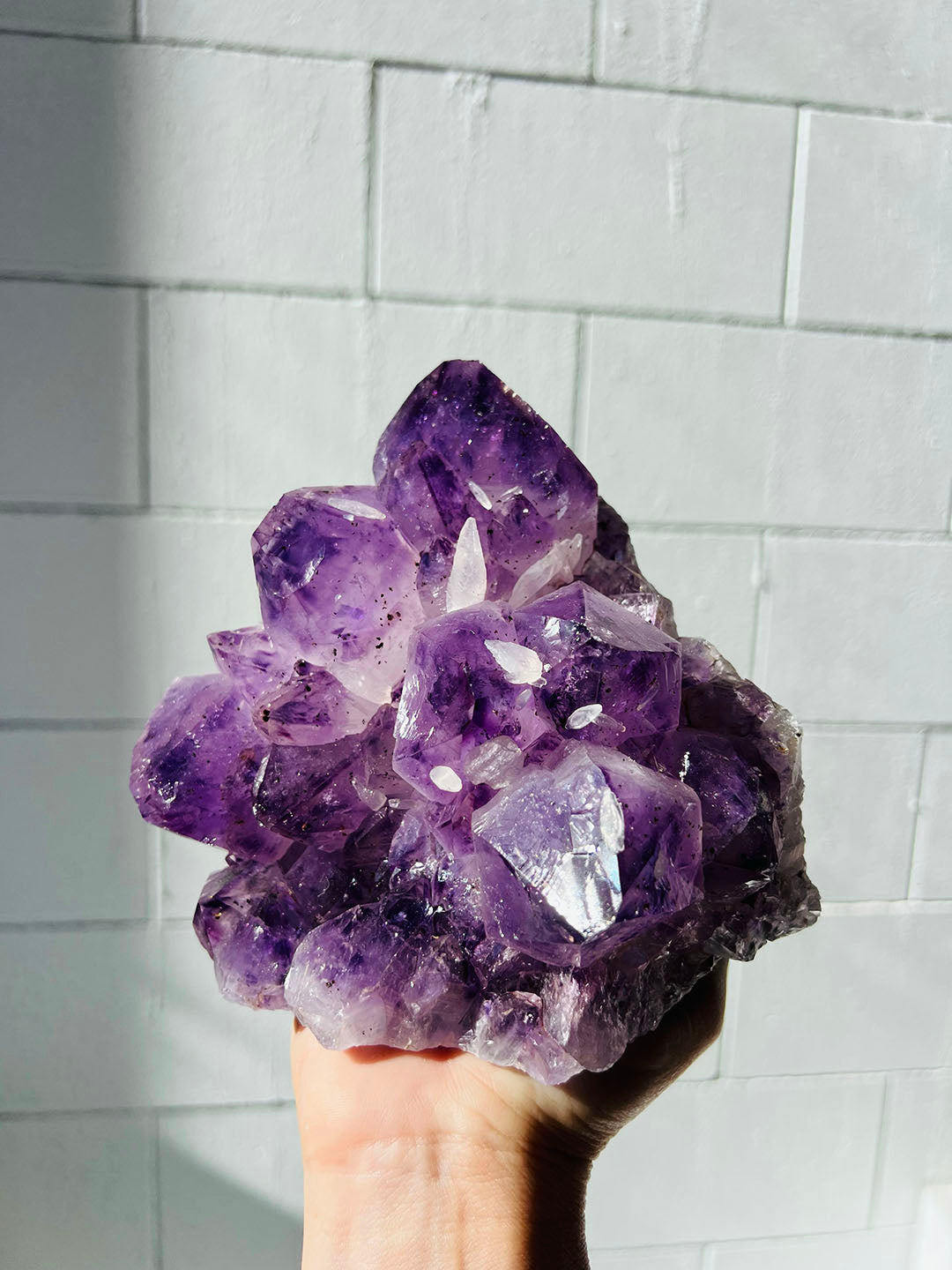 Amethyst with Calcite Cluster