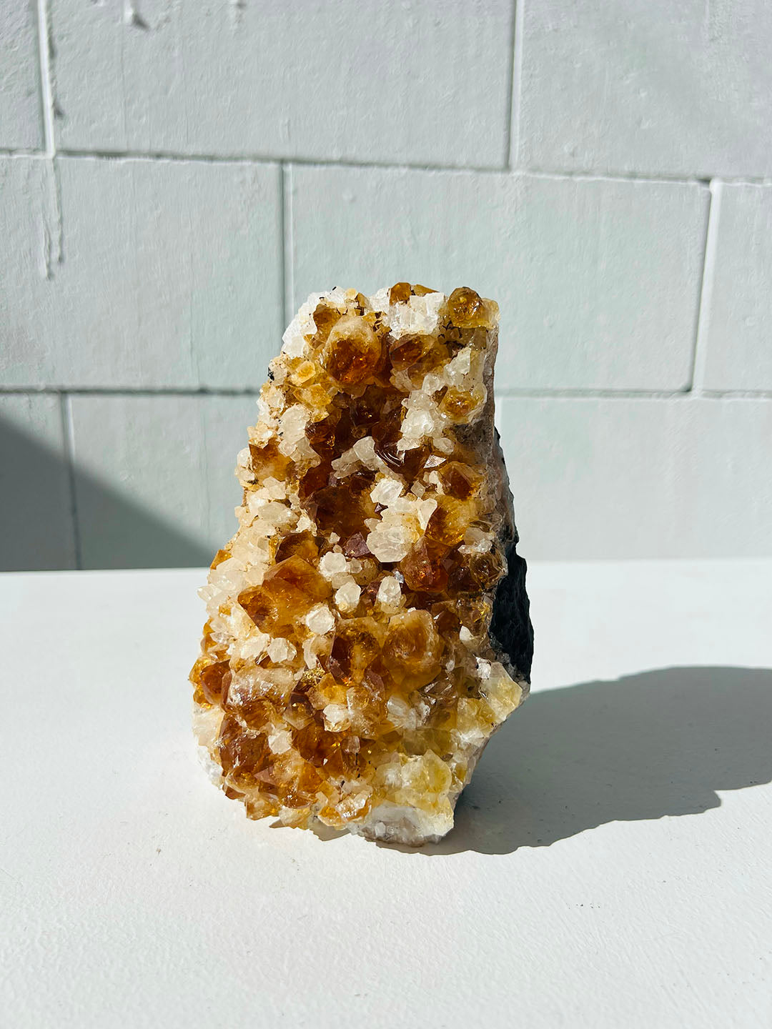 Citrine with Calcite Cluster