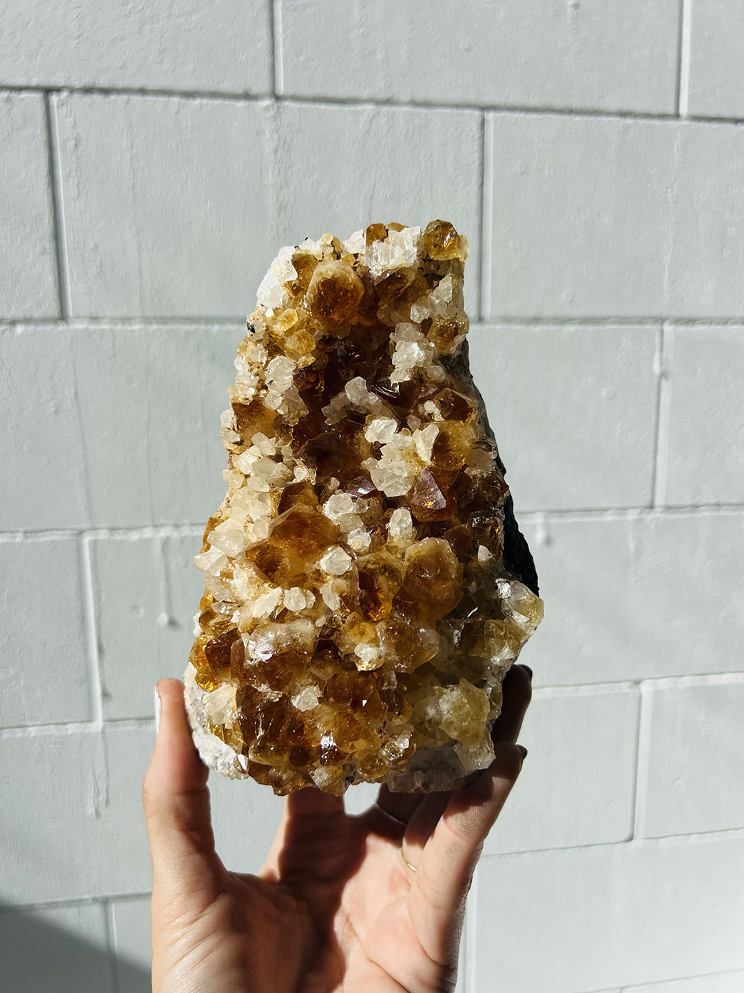 Citrine with Calcite Cluster