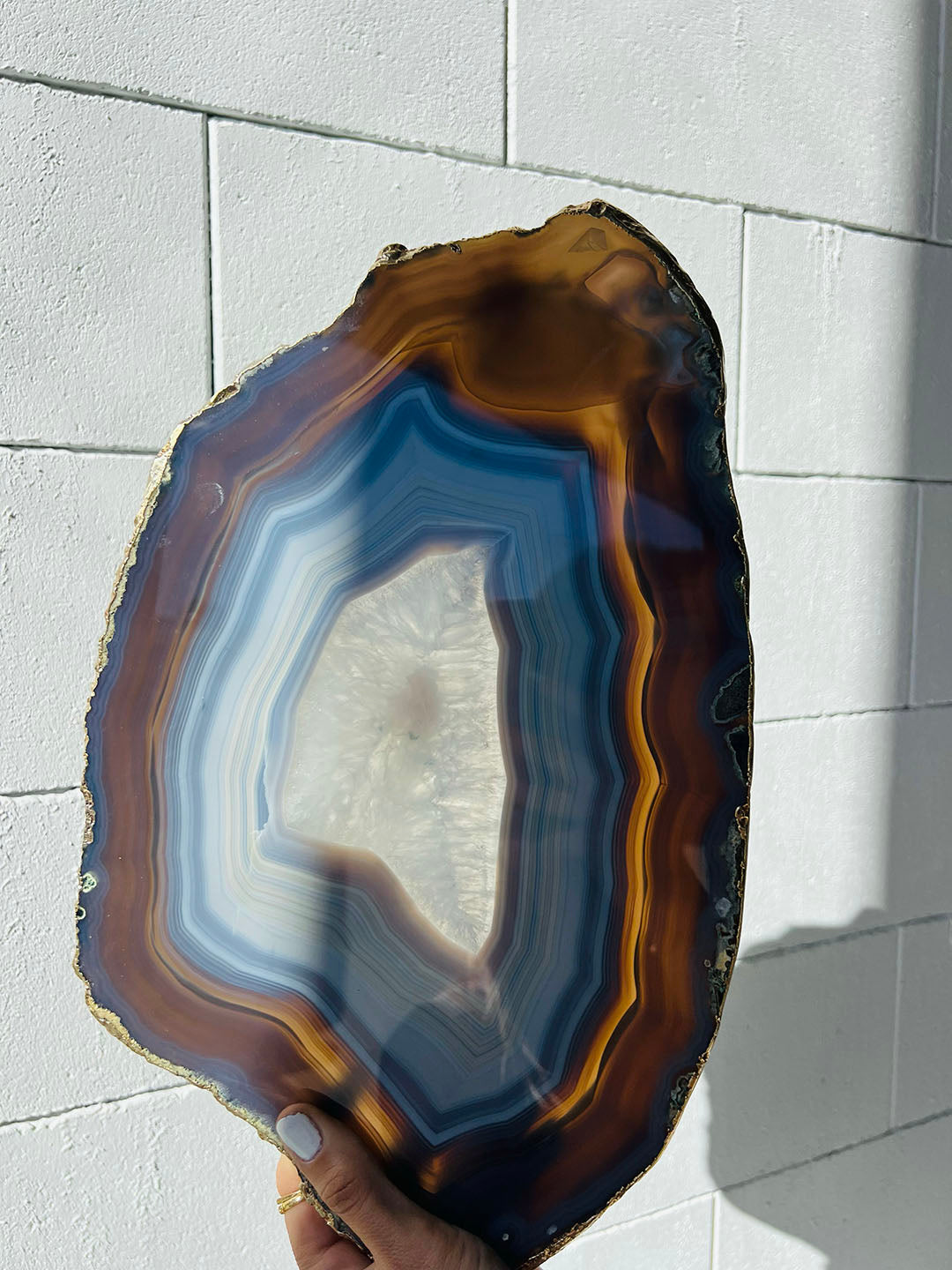 Large Gold Plated Agate Slab