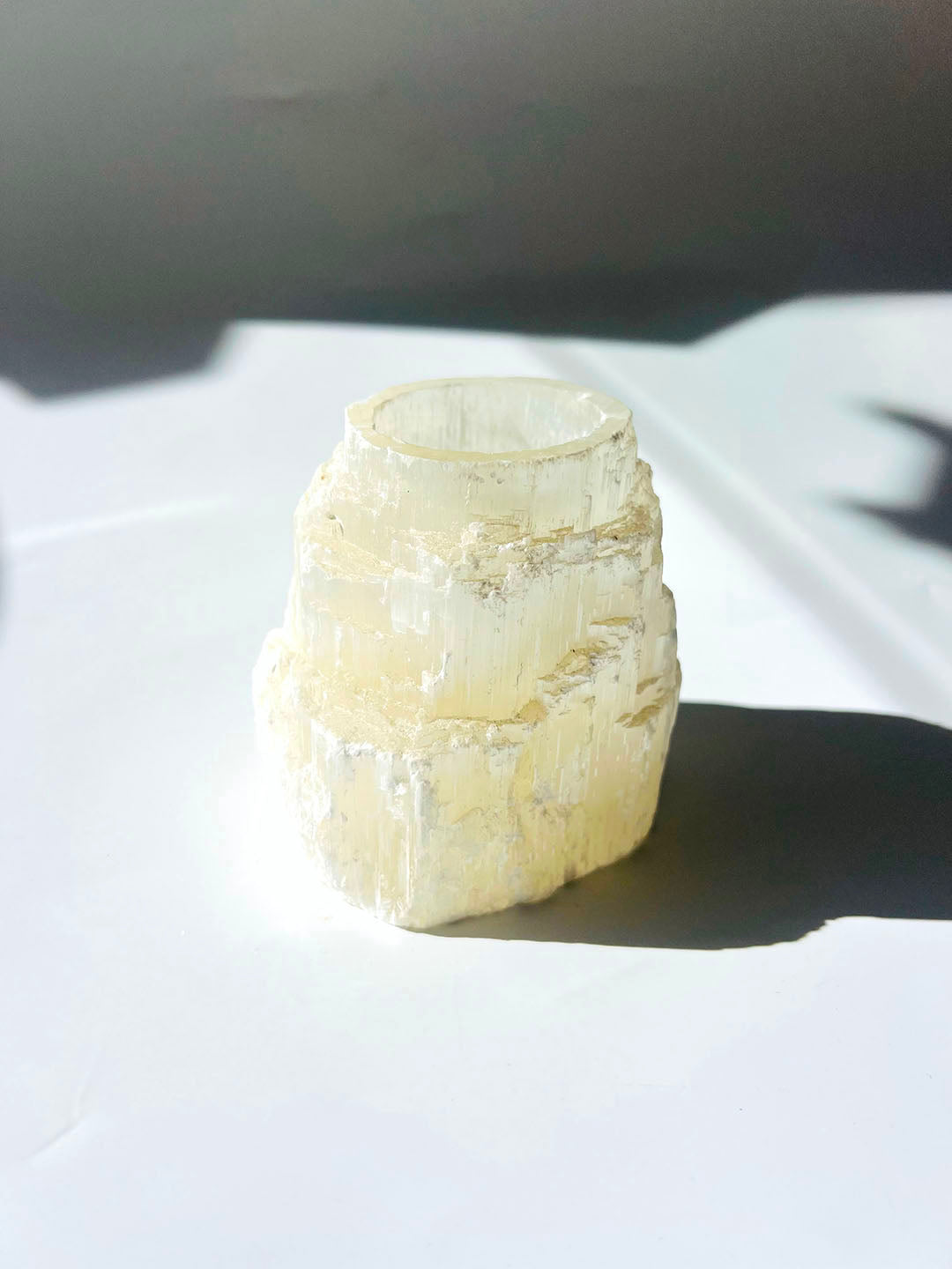 Selenite Candle Holder