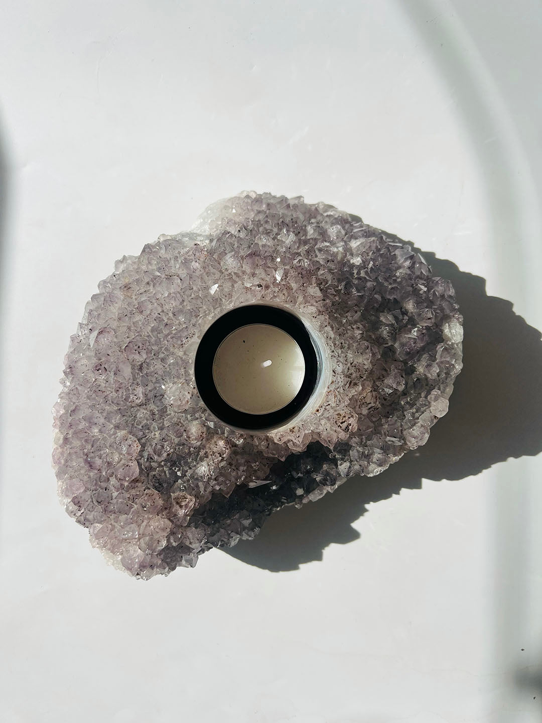 Large Amethyst Candle Holder