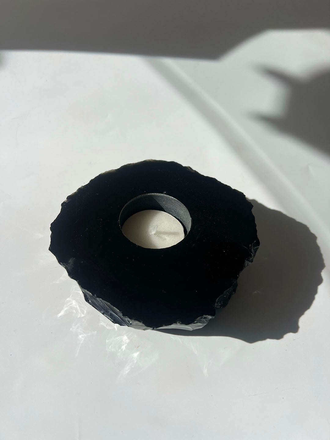 Black Obsidian Candle Holder