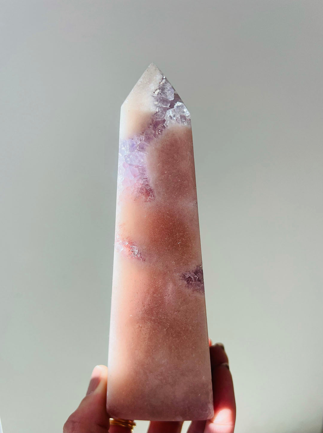 Pink with Purple Amethyst Point