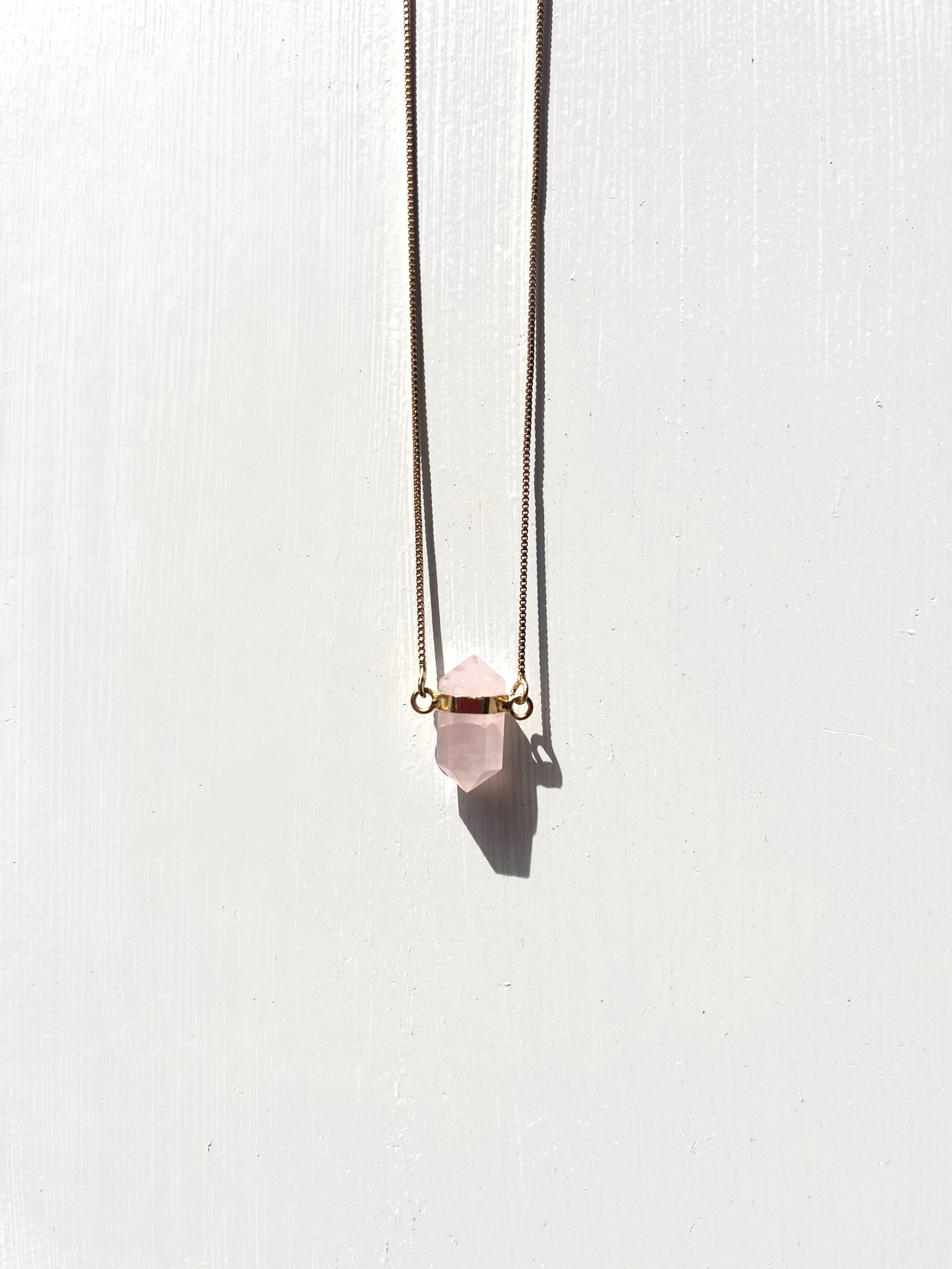 Rose Quartz Point Necklace