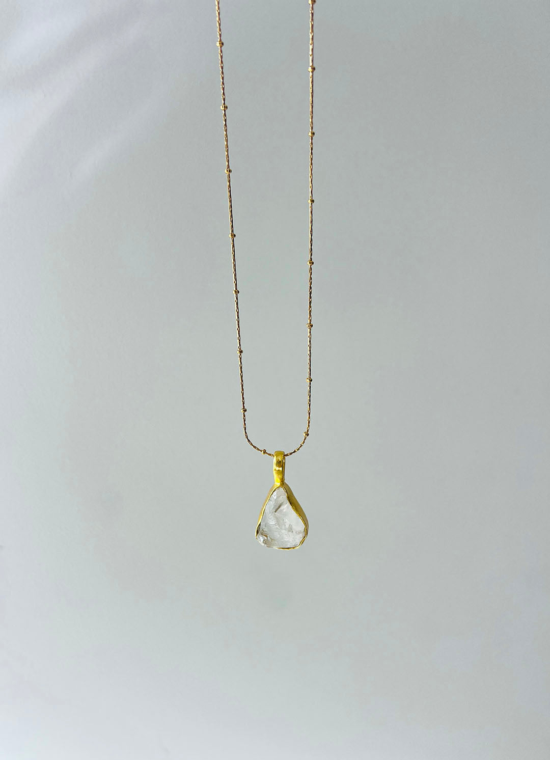 Golden Aura necklace in Clear Quartz