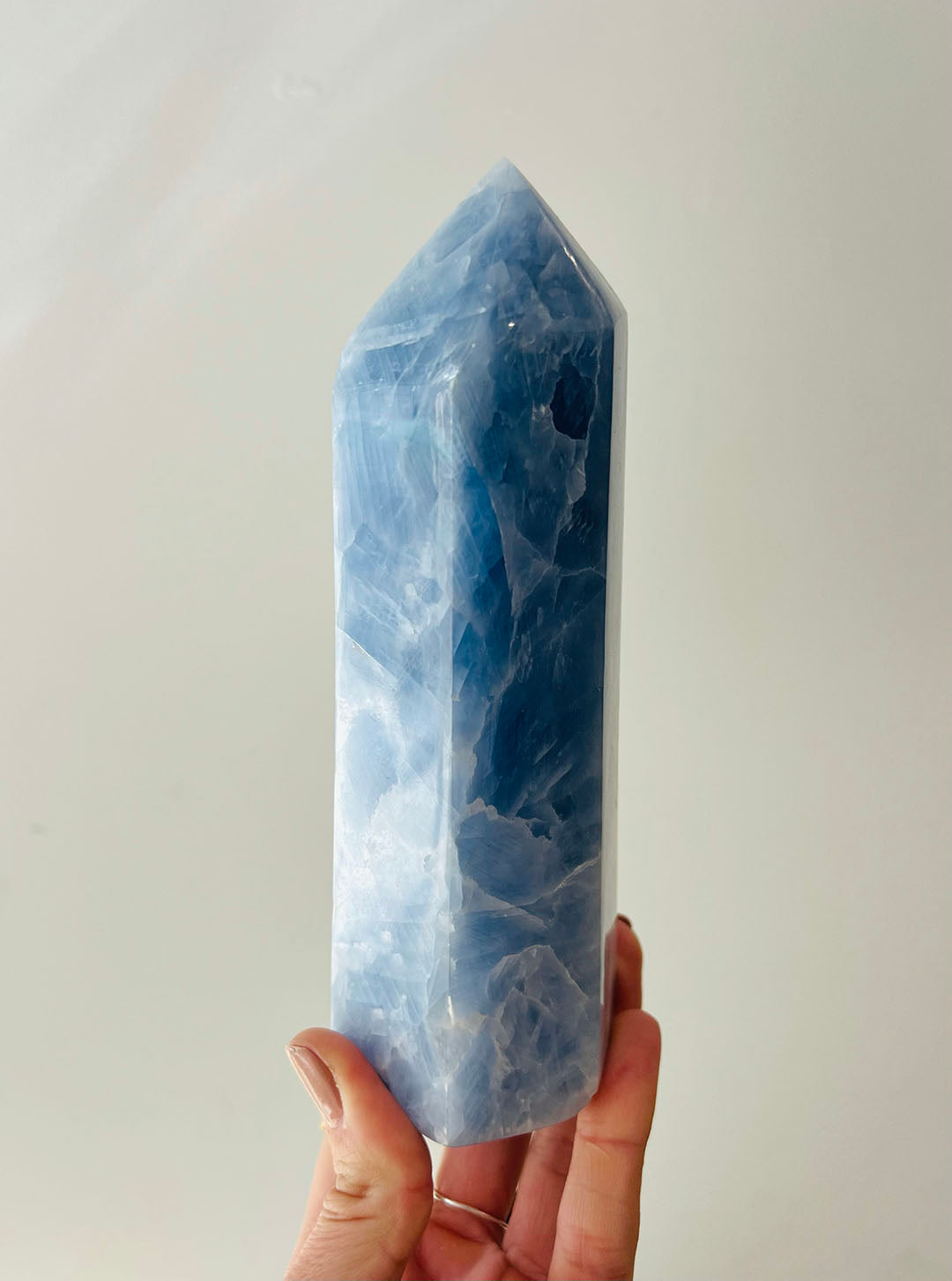 Large Blue Calcite Point