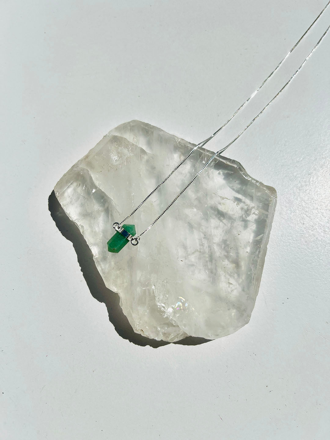 Green Quartz Point Necklace