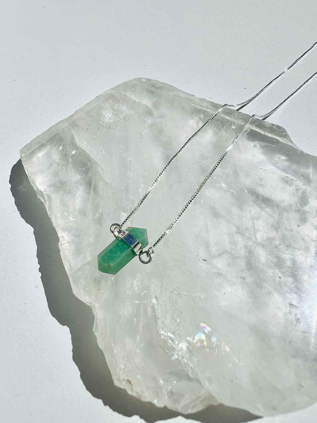 Green Quartz Point Necklace