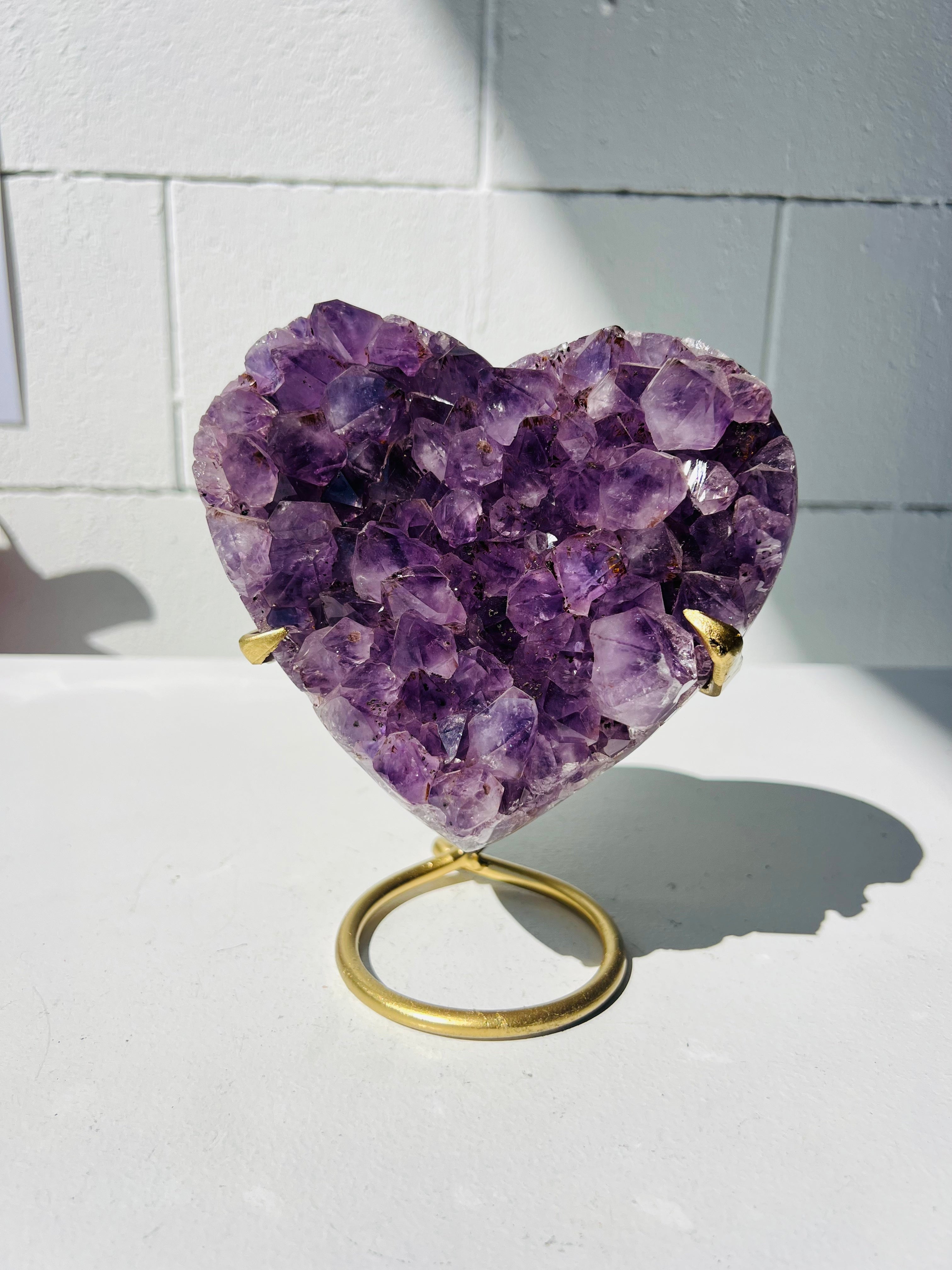 Amethyst Heart on Stand