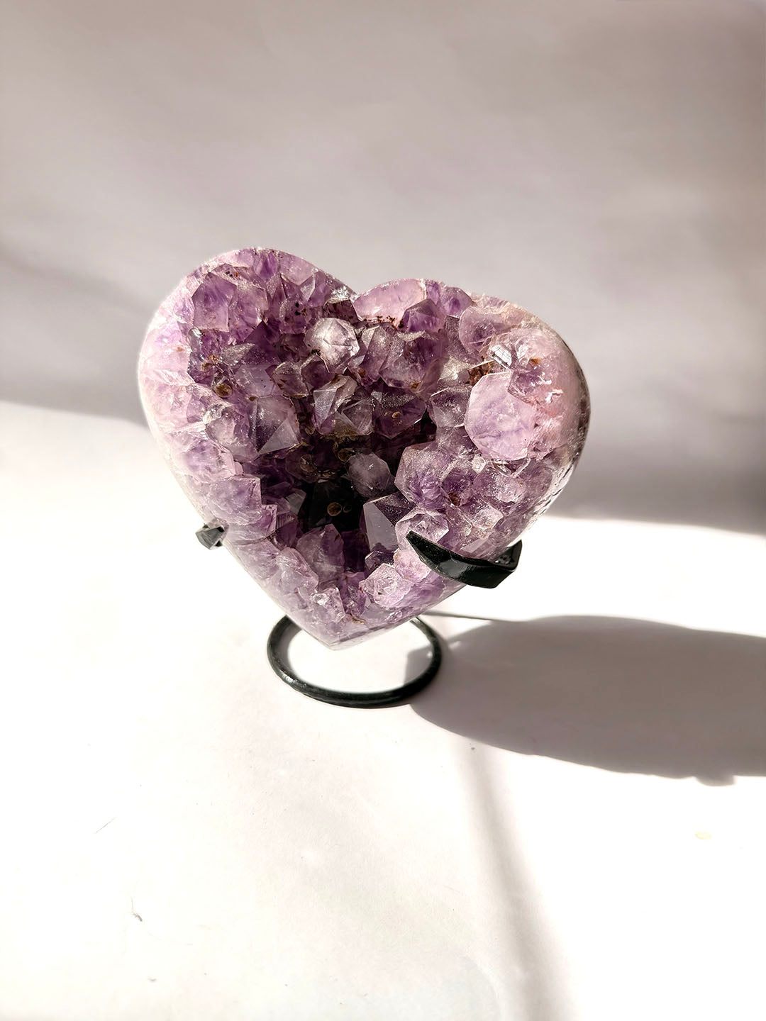 Amethyst Heart on Stand