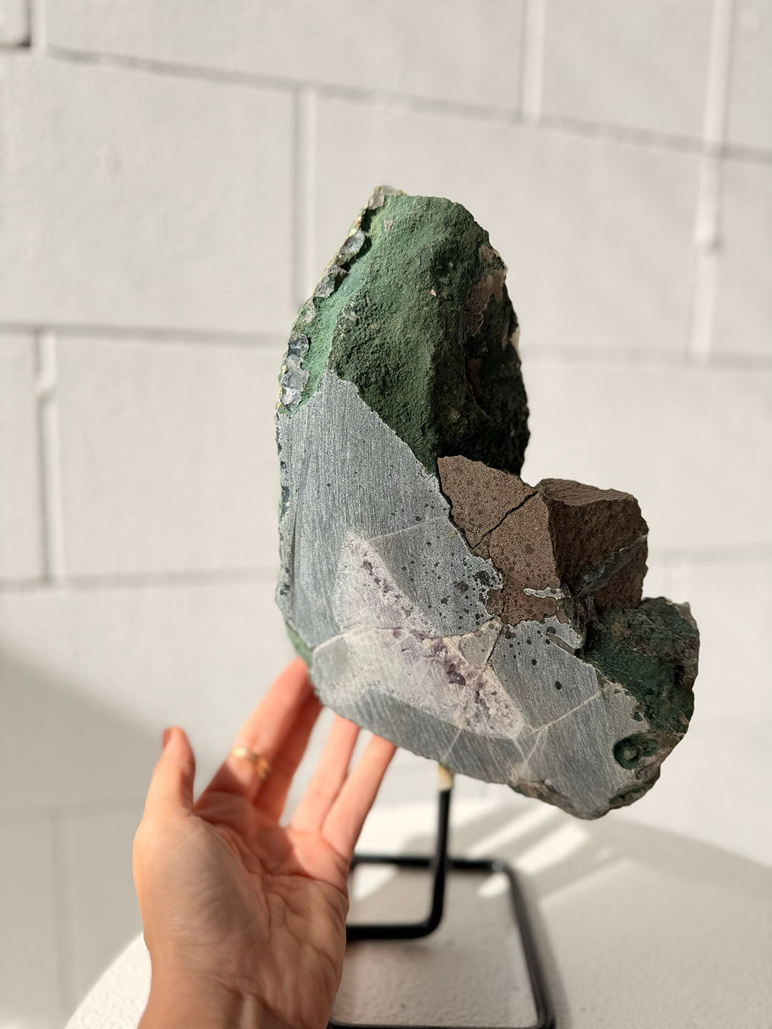 Large Amethyst on Stand with Calcite