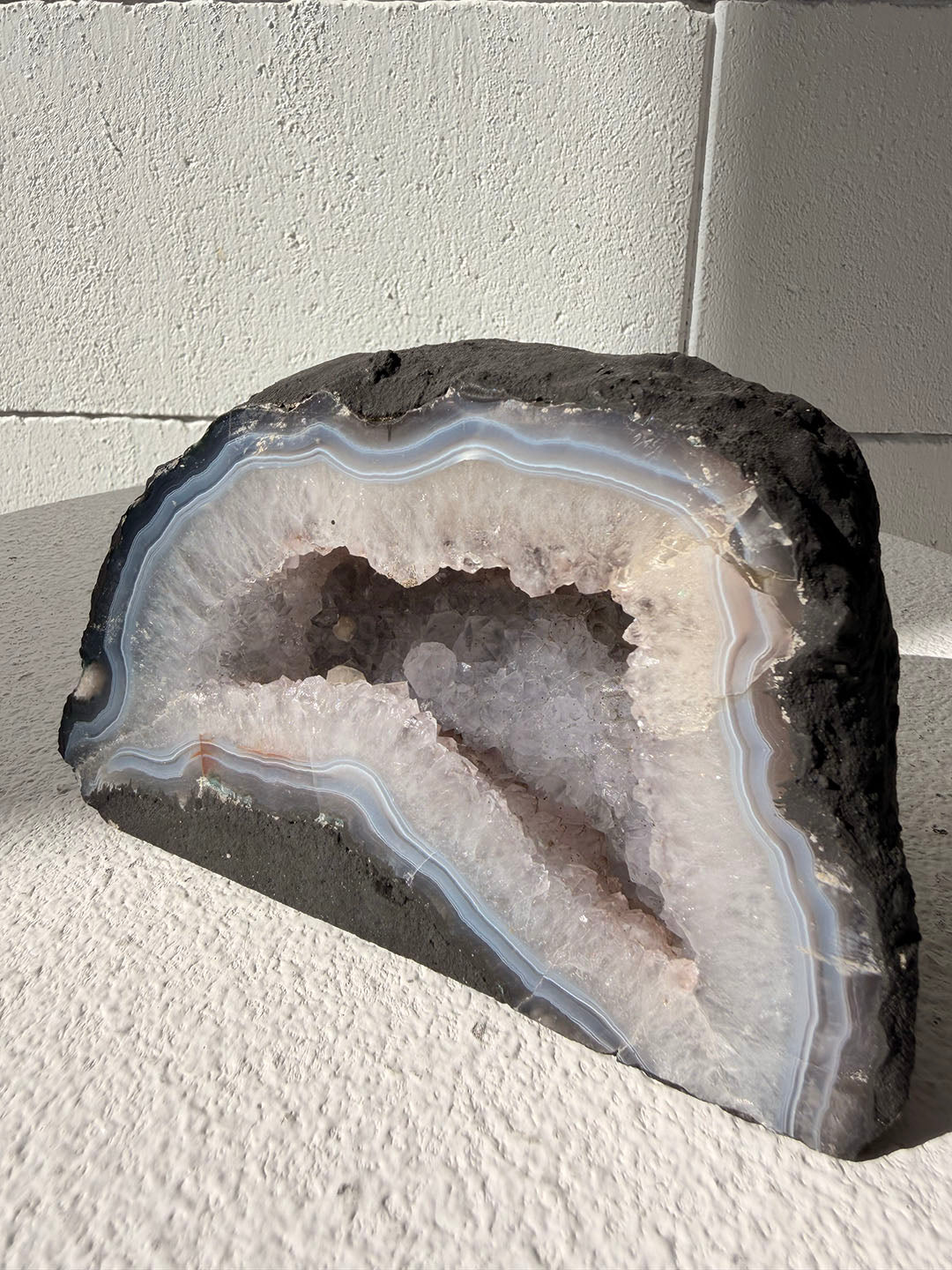 Agate Geode with Amethyst Geode