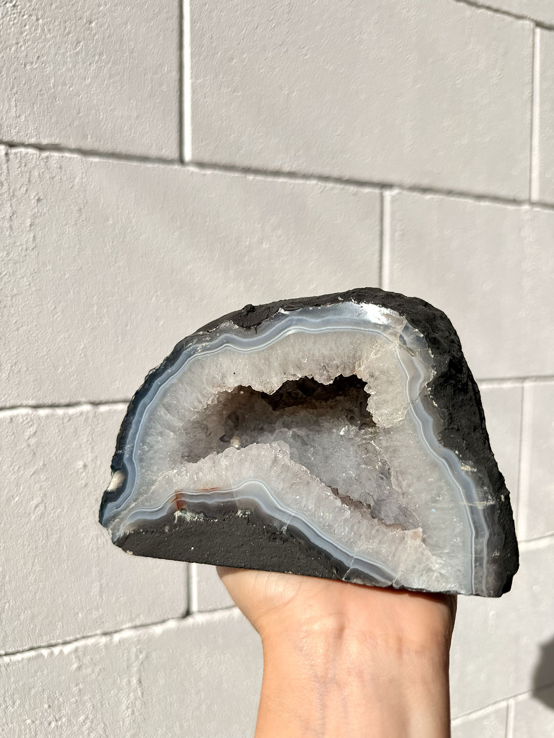 Agate Geode with Amethyst Geode