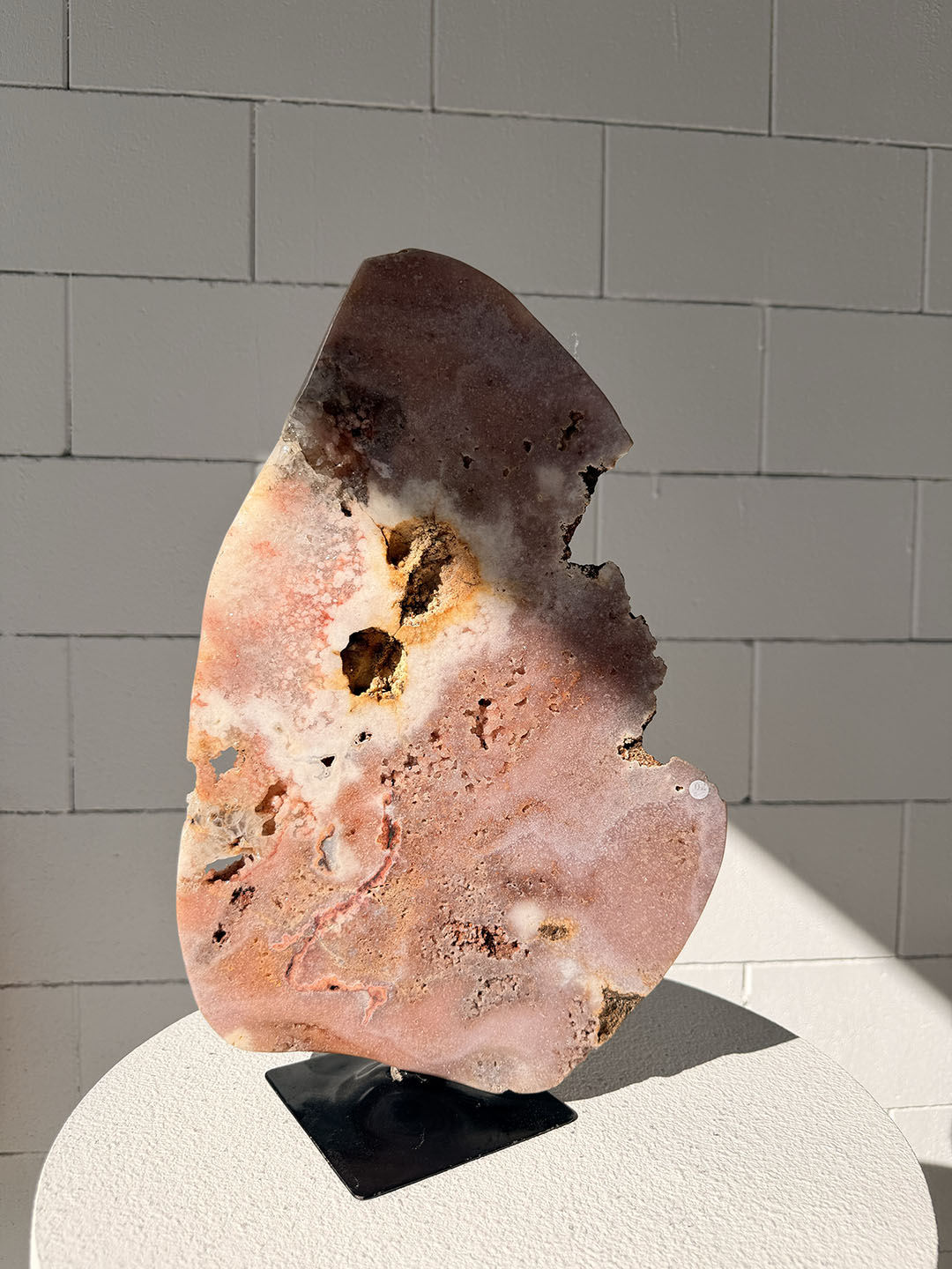 Large Pink Amethyst on Stand