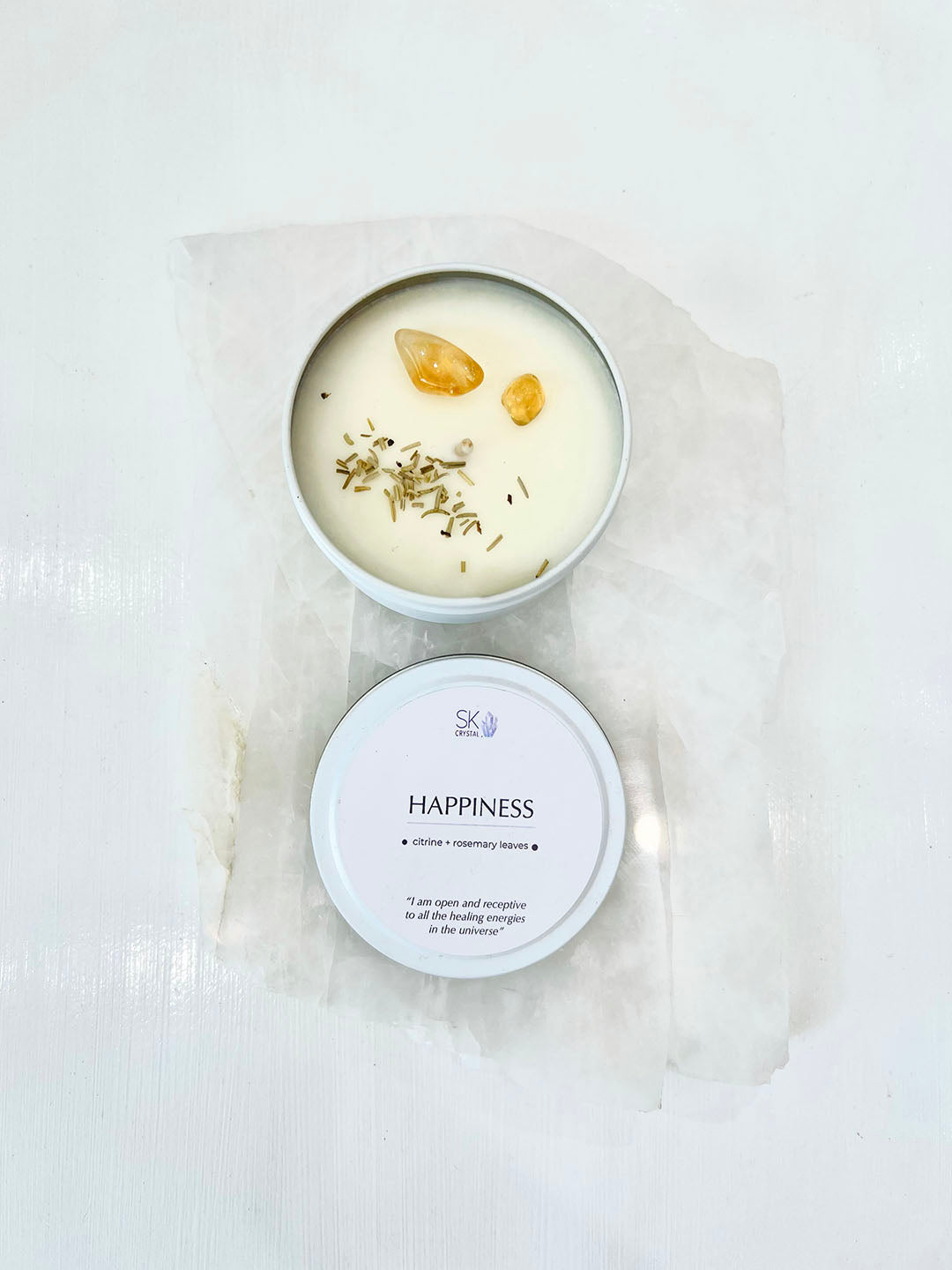 Small SK Crystal Candle - Happiness